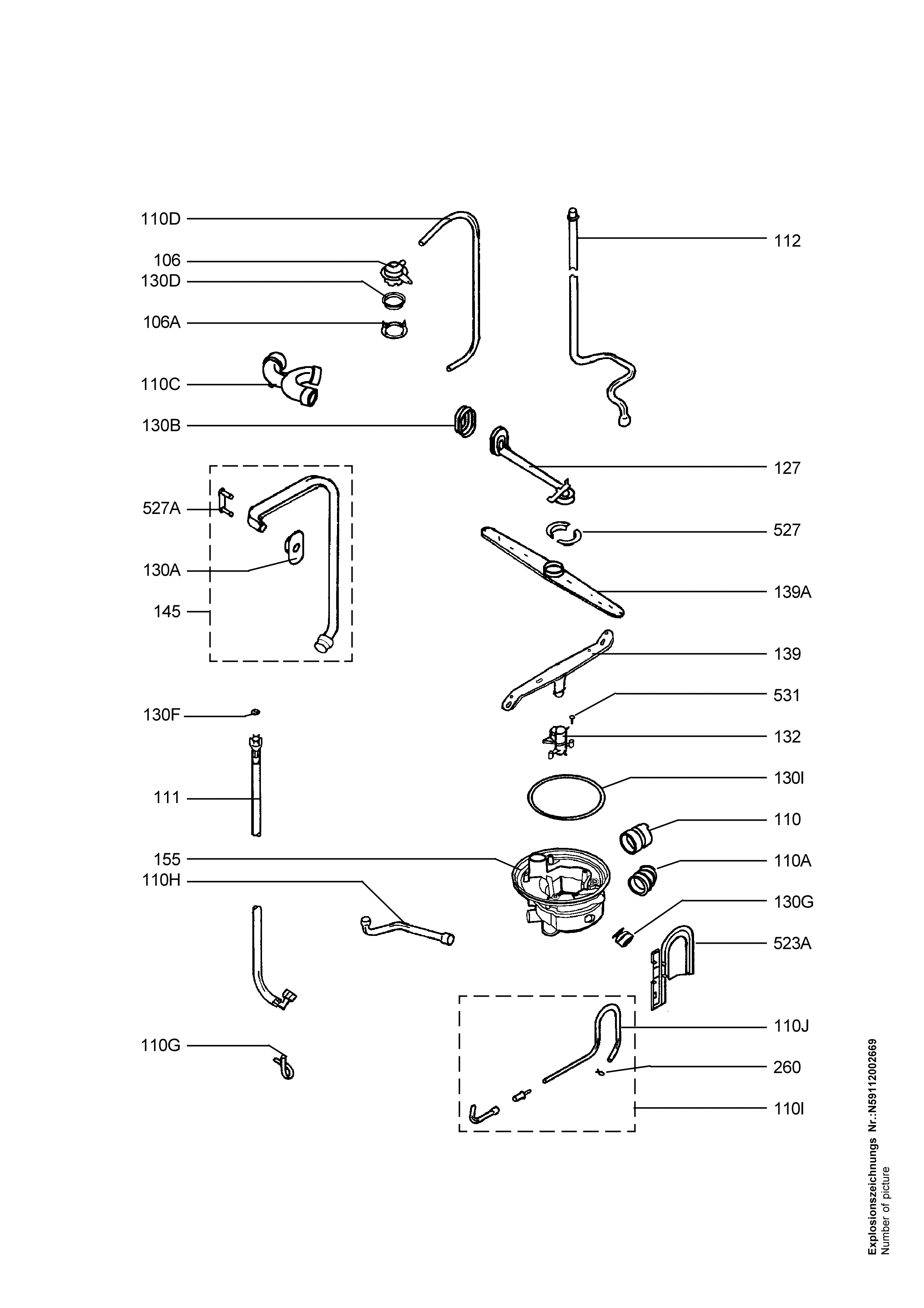 Explosionszeichnung AEG 91123509900 ESI 6261 X