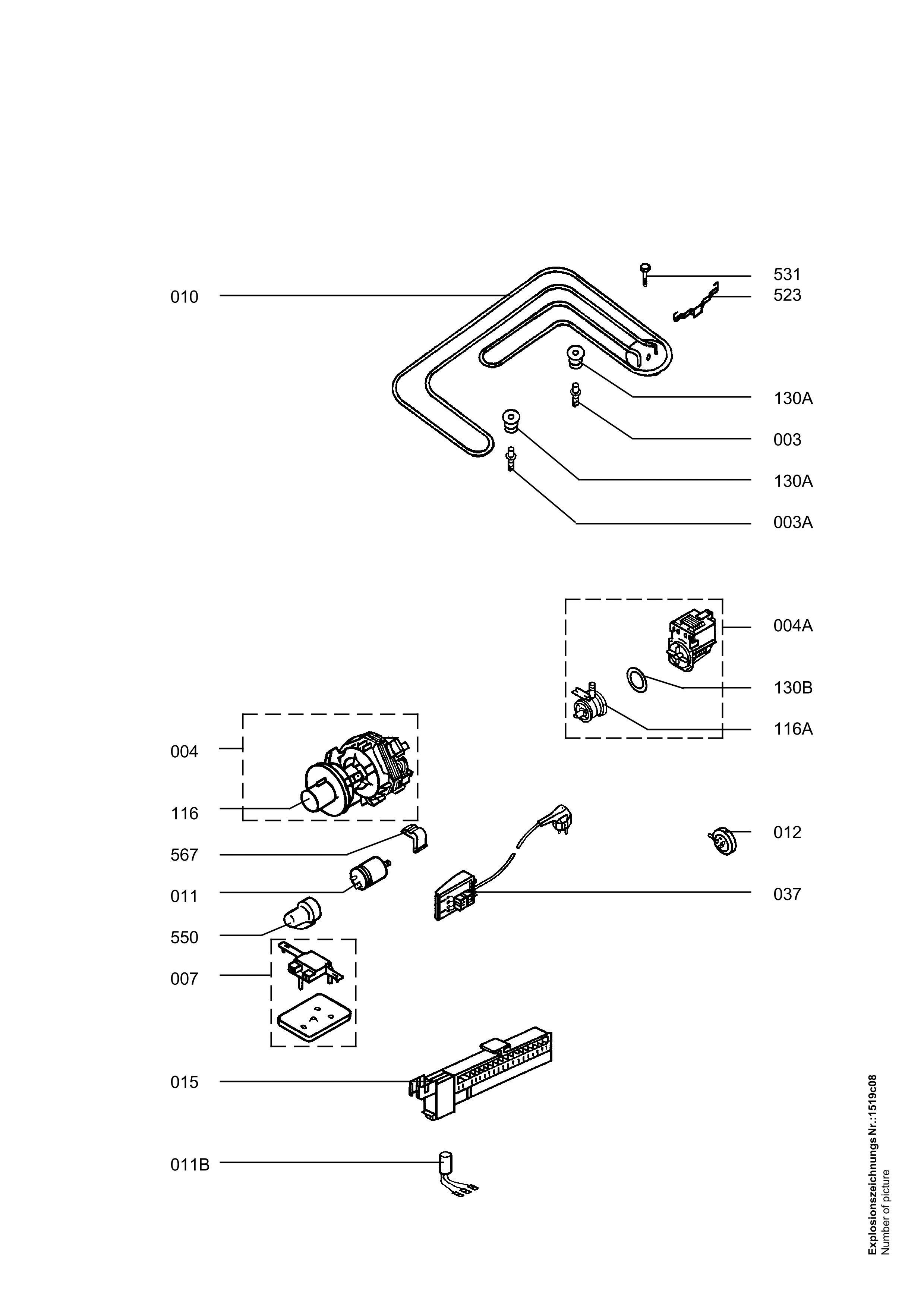 Explosionszeichnung AEG 91123406700 ESI630-B