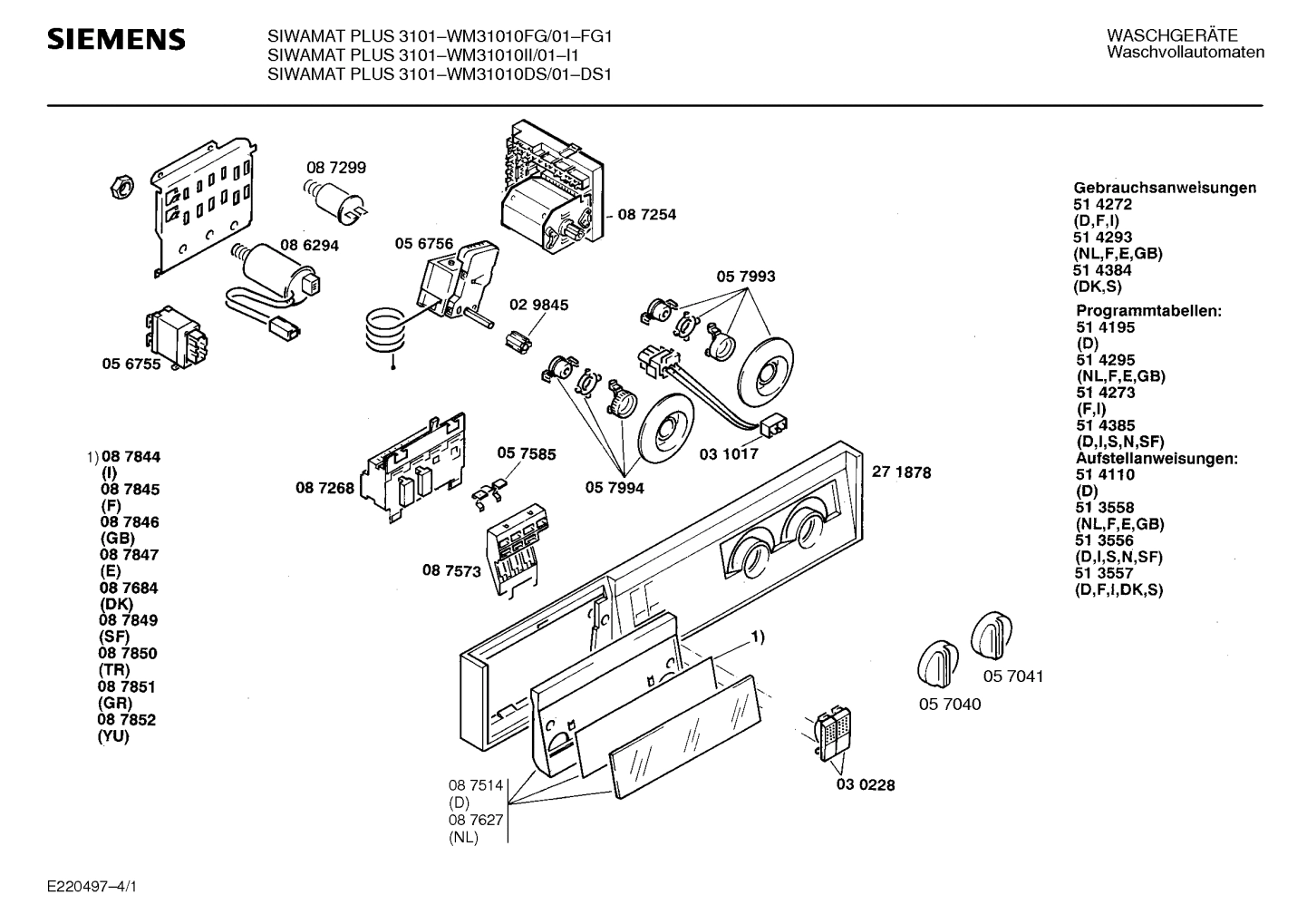 WM31010DS/01 SIWAMAT PLUS 3101