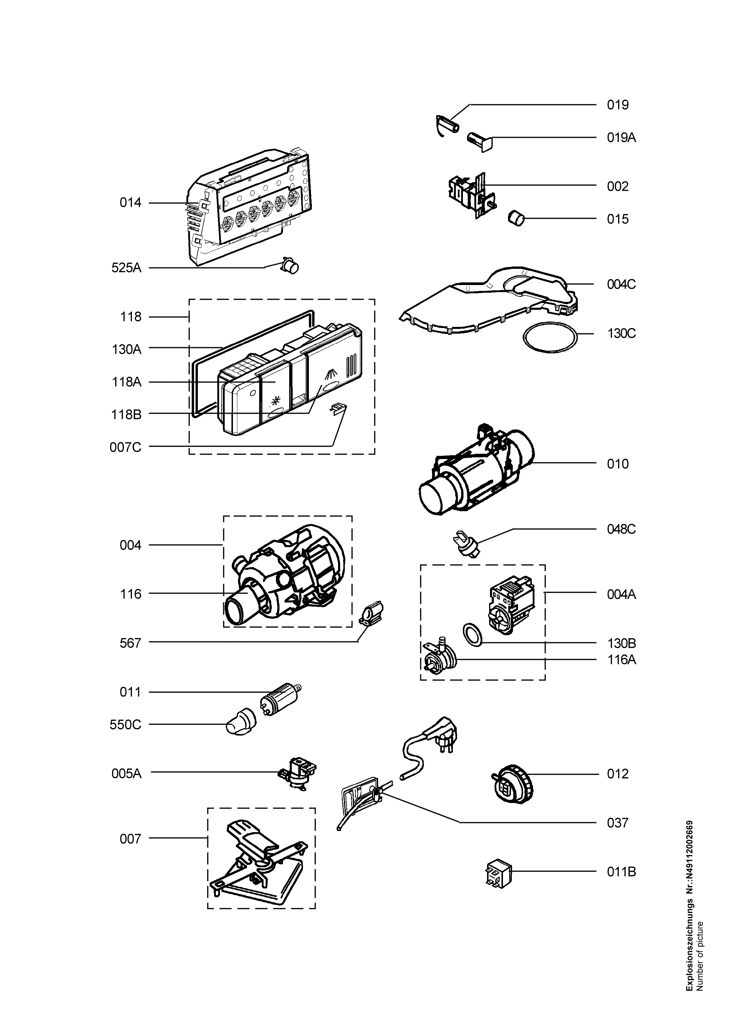 Explosionszeichnung AEG 91123263100 ESF 6247 X