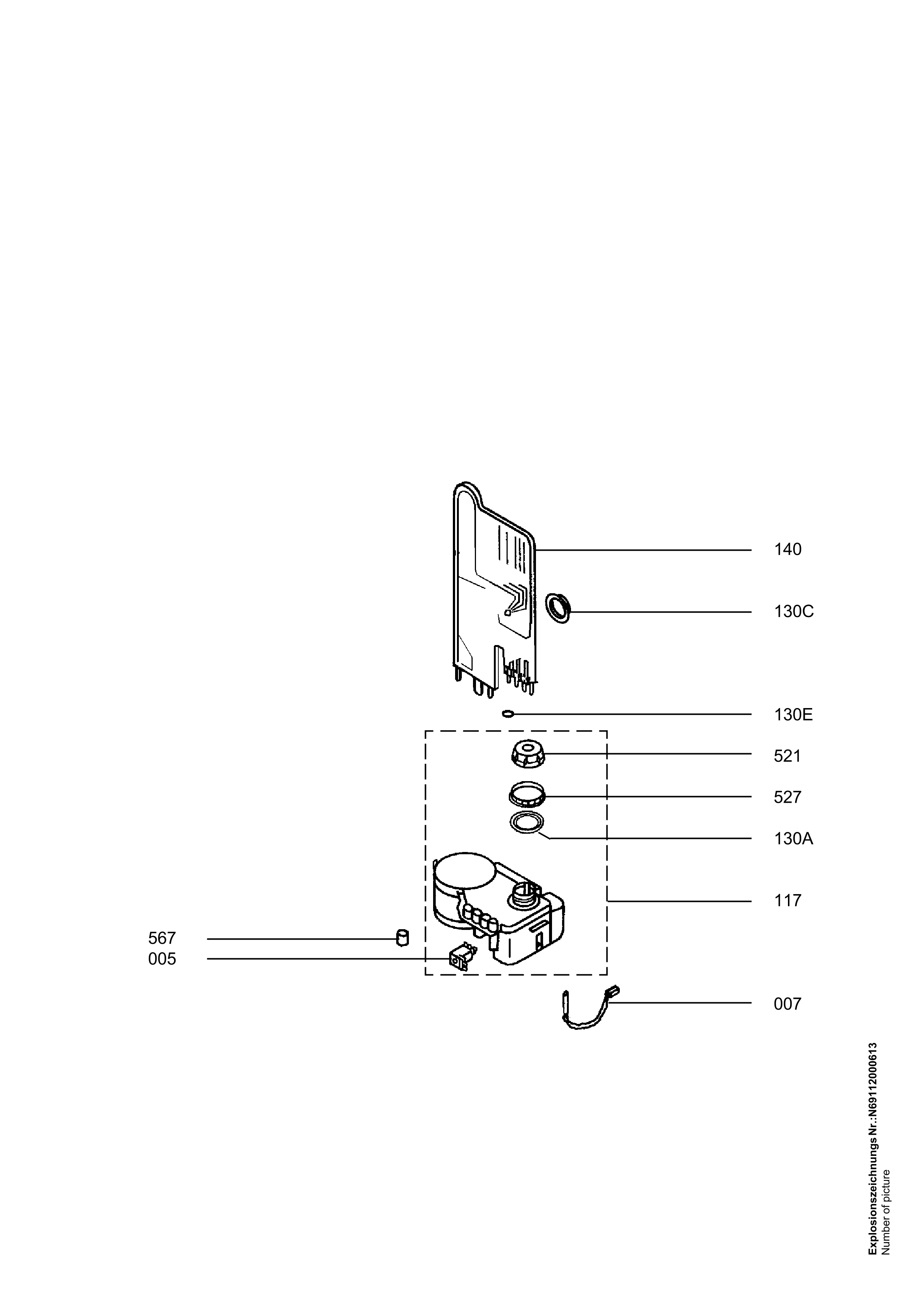 Explosionszeichnung AEG 91123227501 FAV5070 W