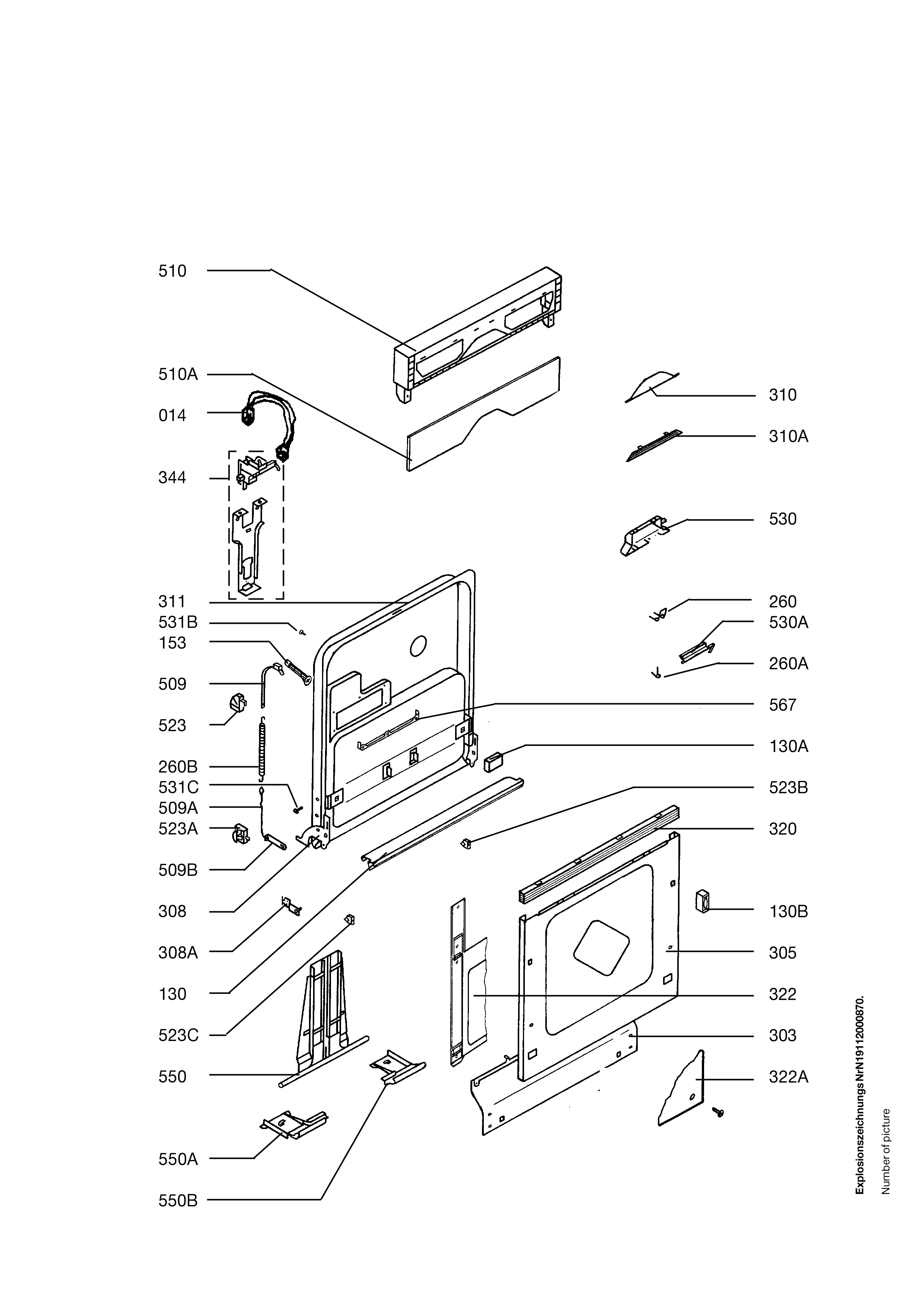 Explosionszeichnung AEG 91123444301 FAV5270I M