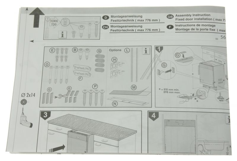 AEG Electrolux 140002854168 Schablone - Schablone,bündig