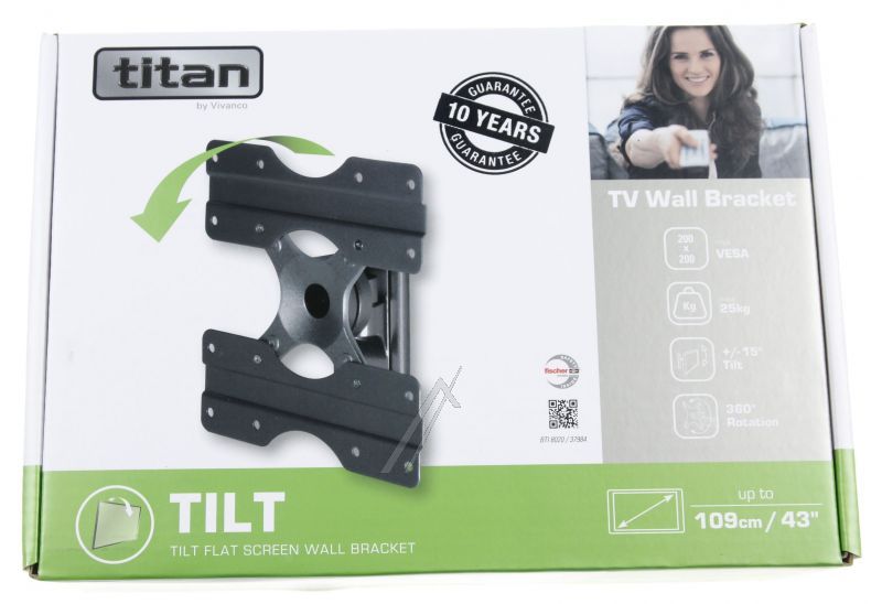 Titan 37984 TV-Wandhalterungen - Bti 8020 titan tv wandhalter, neigbar, vesa 200, max 25 kg.