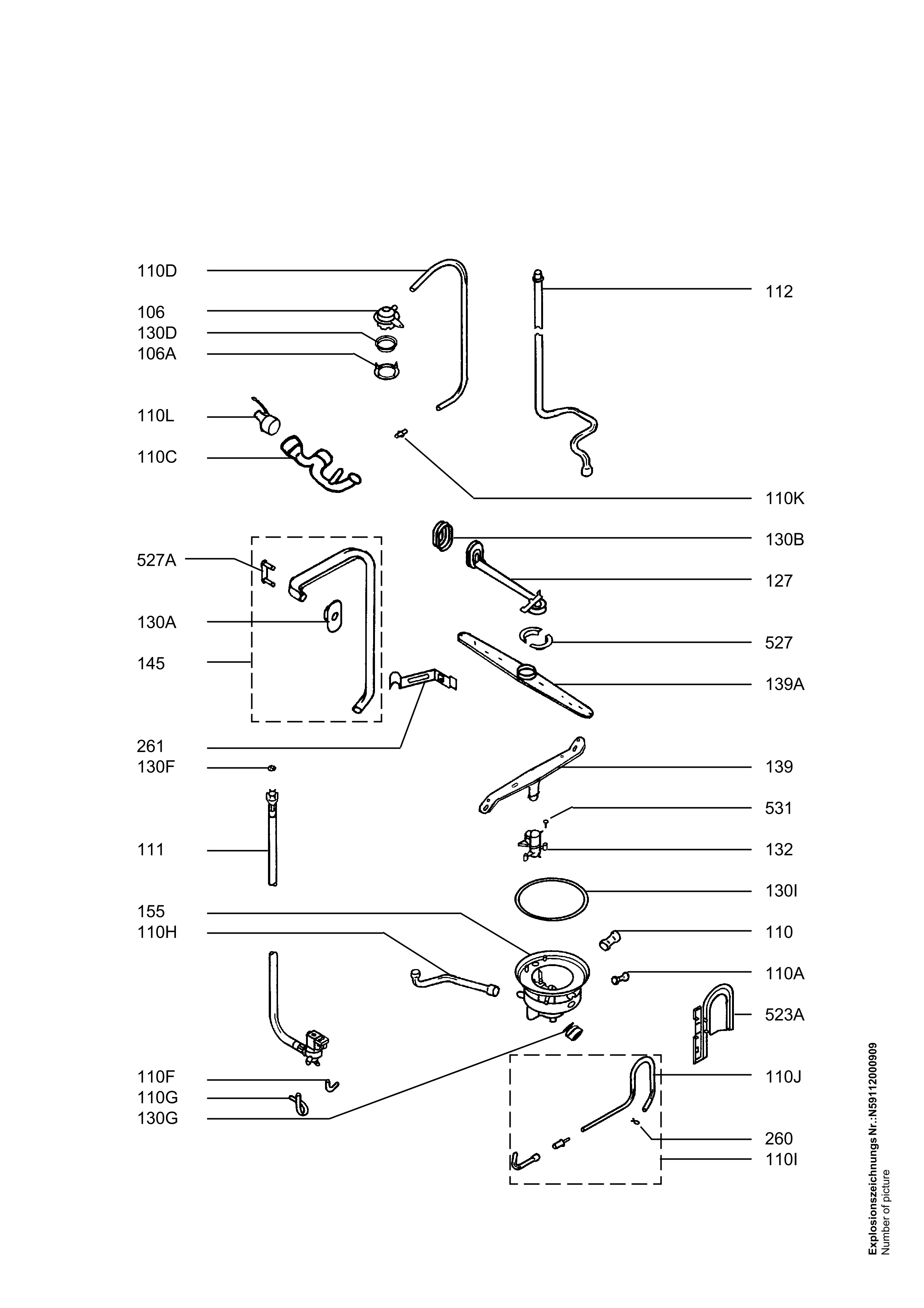 Explosionszeichnung AEG 91123439602 FAV5270I B