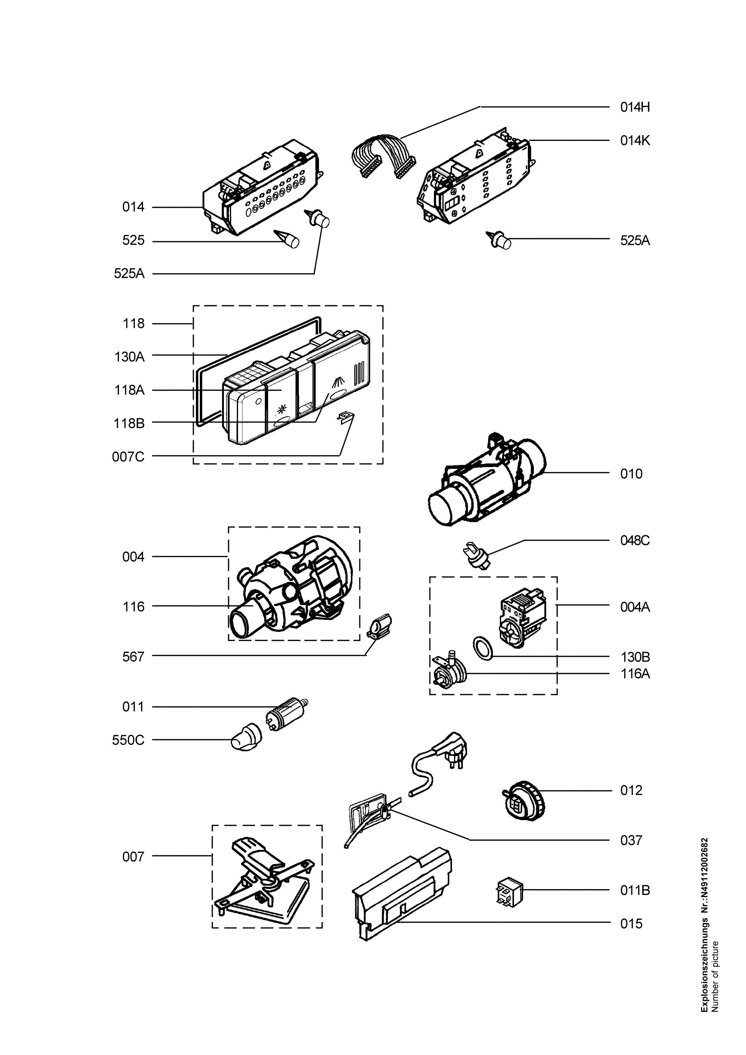 Explosionszeichnung AEG 91123228103 FAV6071 W