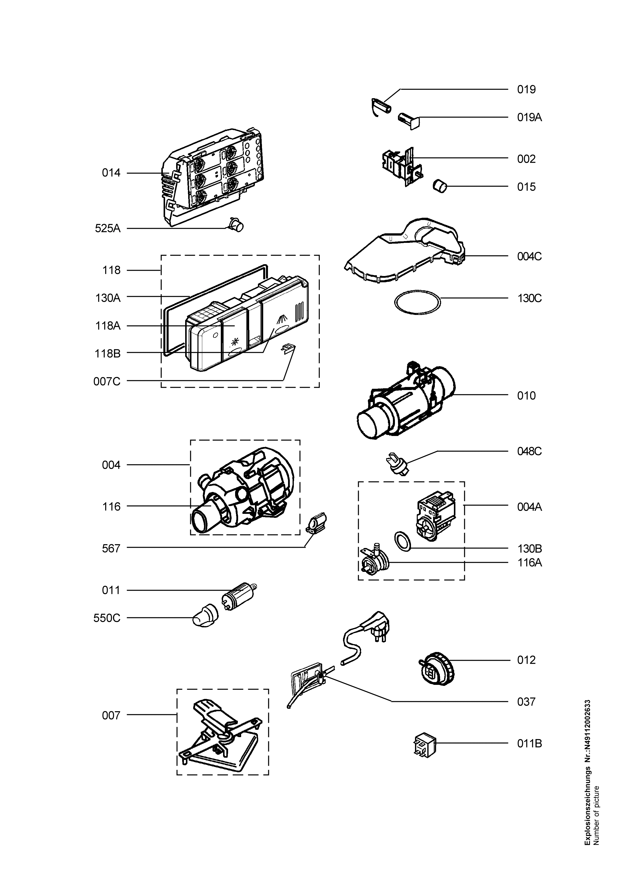 Explosionszeichnung AEG 91123255200 FAV50830W