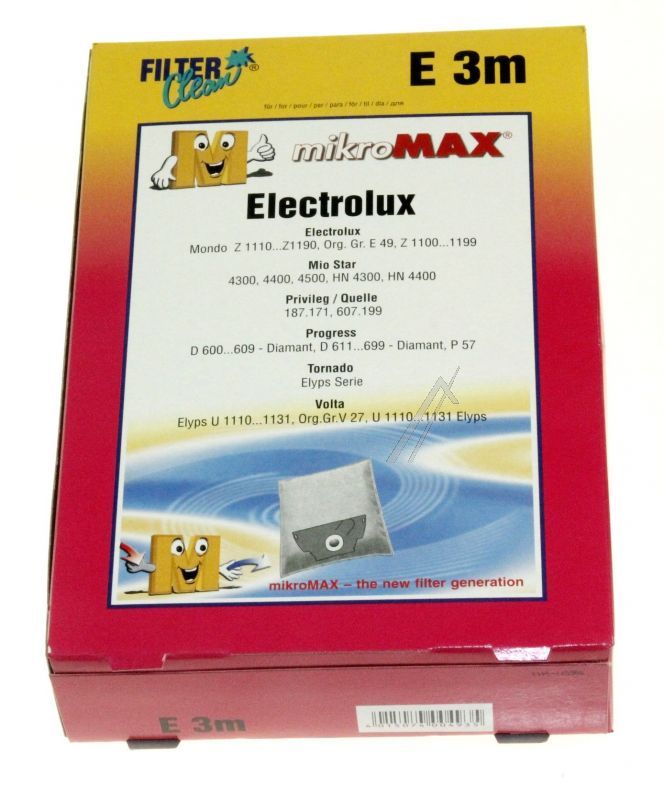 Filter Clean FL0006K Staubsaugerbeutel - E3m micromax beutel 4+1+1