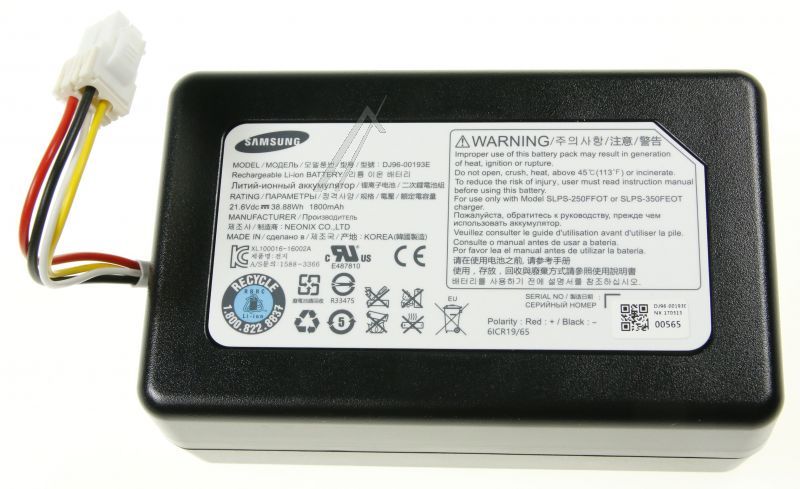 Samsung DJ9600193E Staubsaugerakku - Assy battery li ib,liion,21.6v,1800mah,