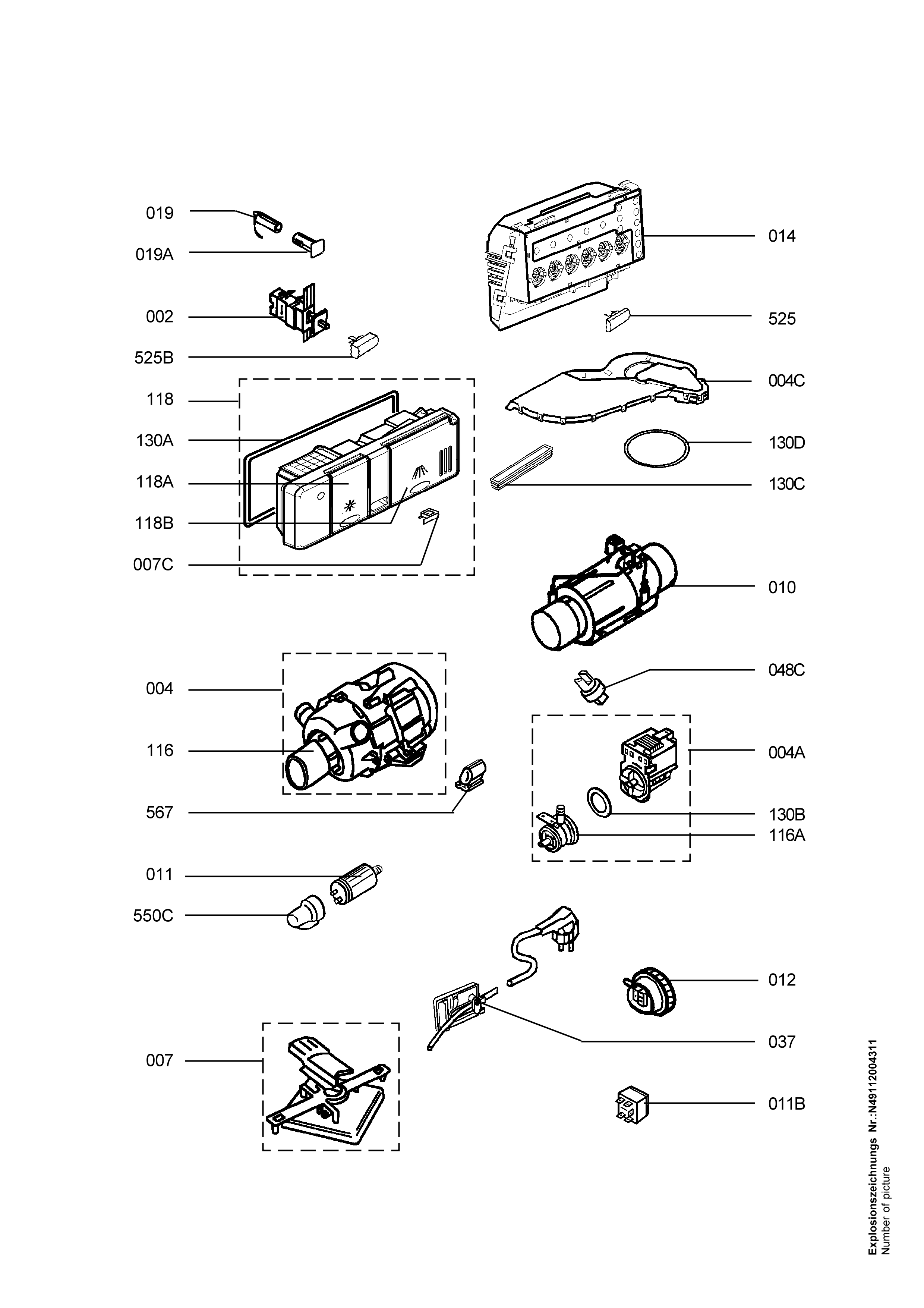Explosionszeichnung AEG 91123513301 FAV44070IA