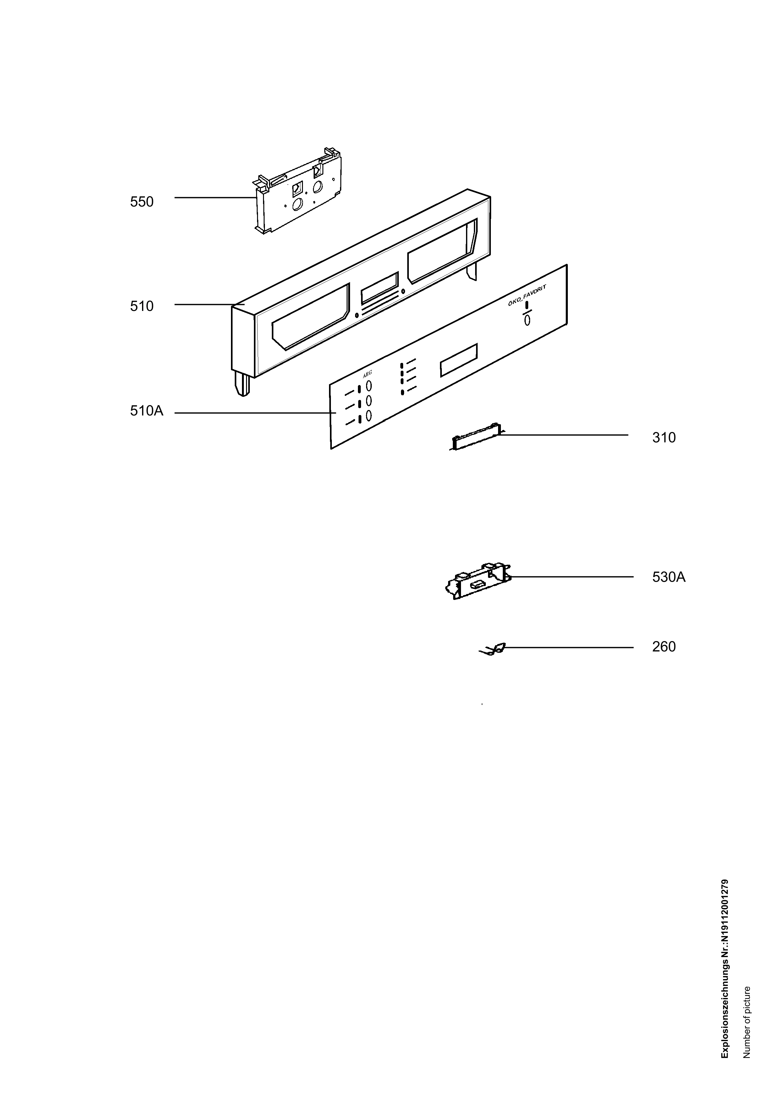 Explosionszeichnung AEG 91123477301 FAV44050I-W