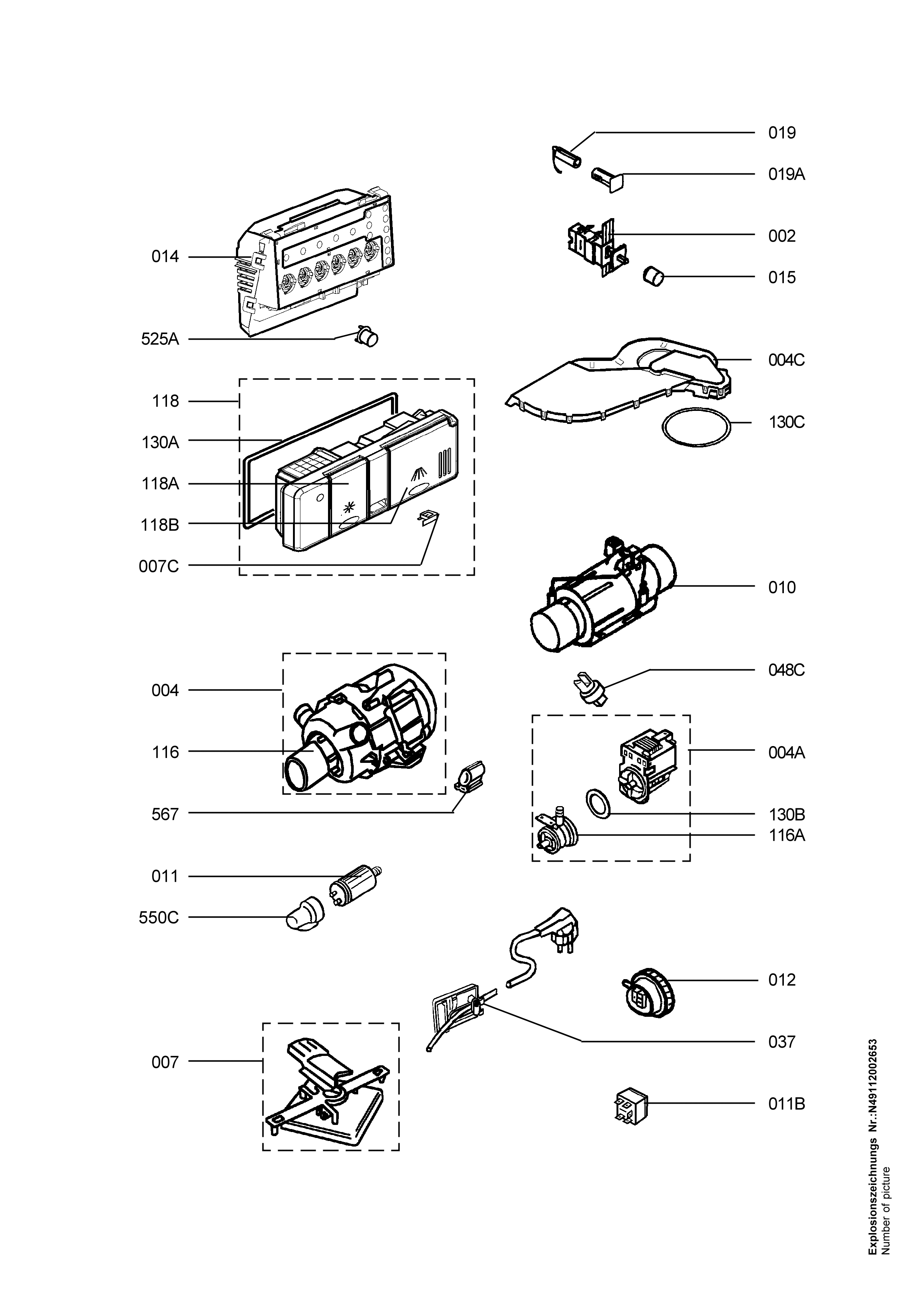 Explosionszeichnung AEG 91123614502 FAV44050UW