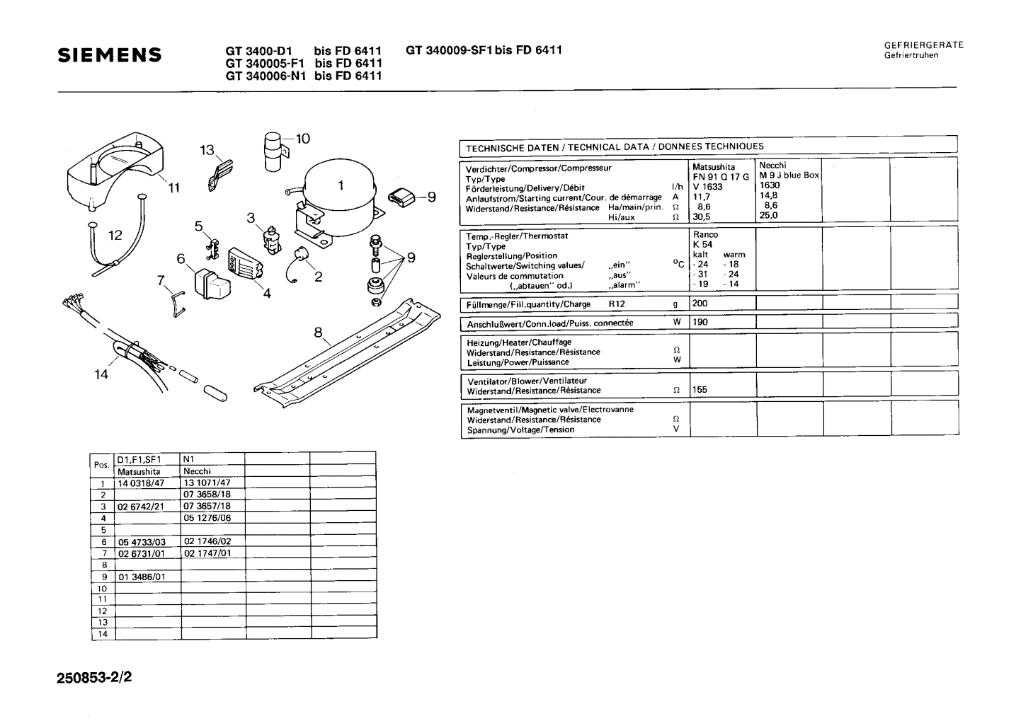 Explosionszeichnung Siemens GT340006(00)