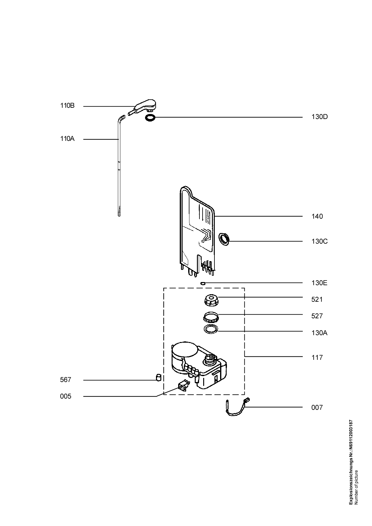 Explosionszeichnung Atag 91137215700 VA 6011 LTUU / A04