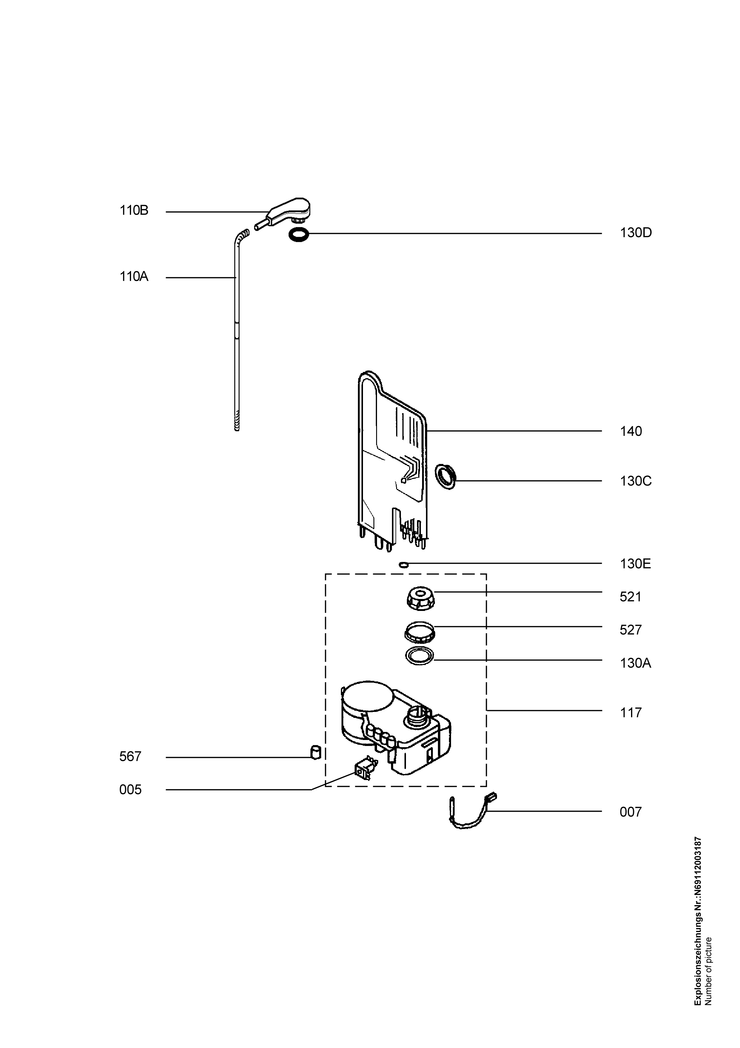 Explosionszeichnung AEG 91137302500 ESF 6221