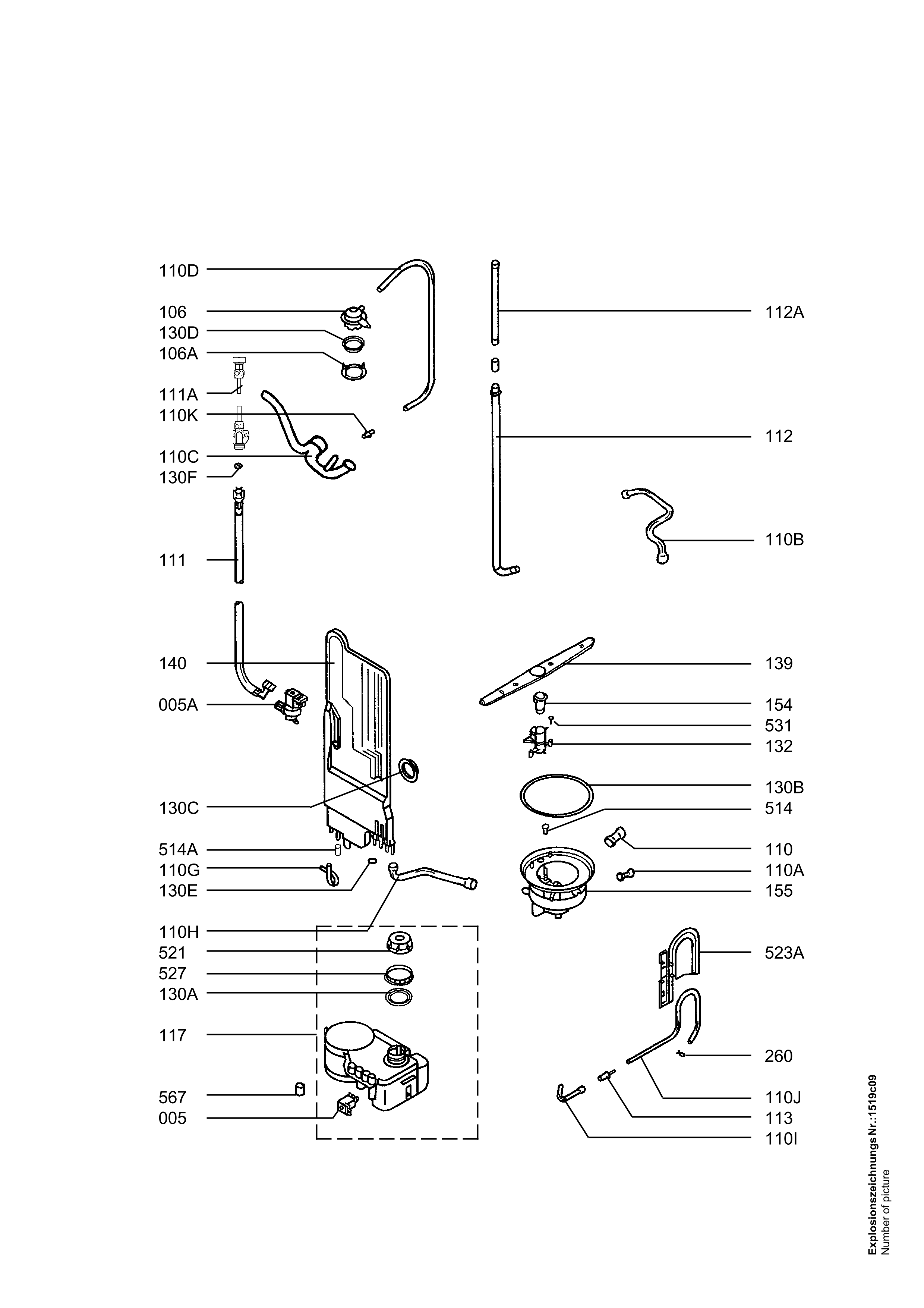 Explosionszeichnung AEG 91123400101 FAV3230I-D