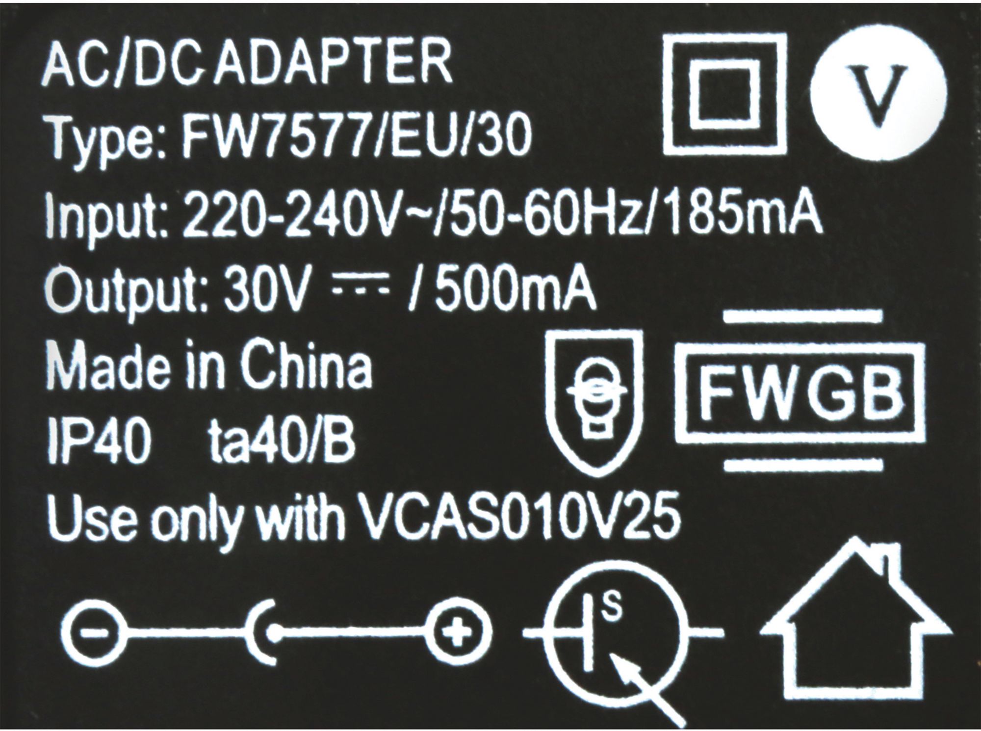 BSH Bosch Siemens 12006117 - 30v-0,5a netzteil 30v, vcas010v25