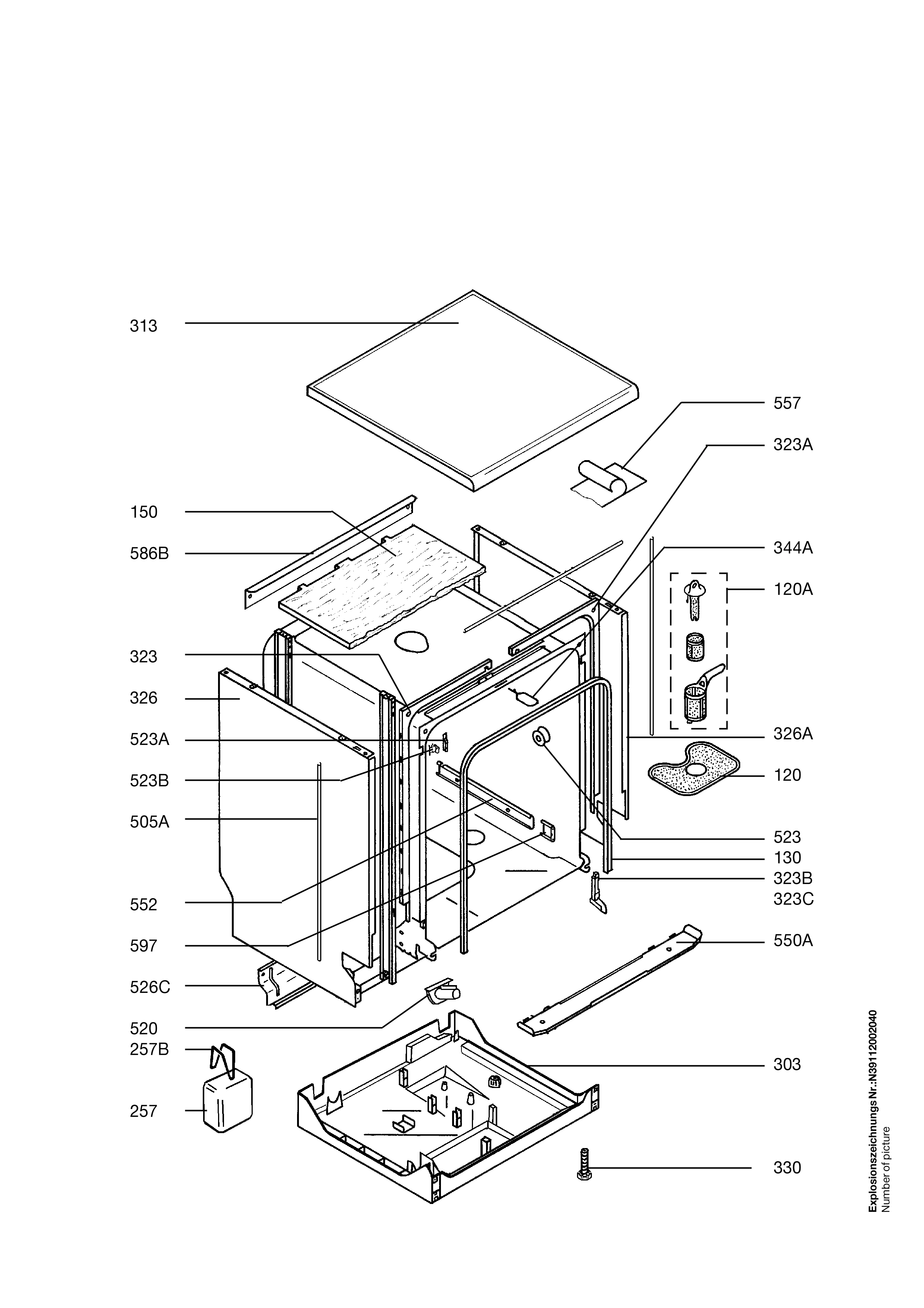 Explosionszeichnung AEG 91123258000 Favorit 40320 W