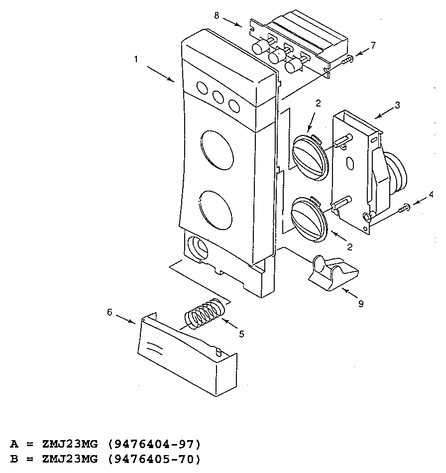 Explosionszeichnung Zanussi 94764049701 ZMJ 23 MG