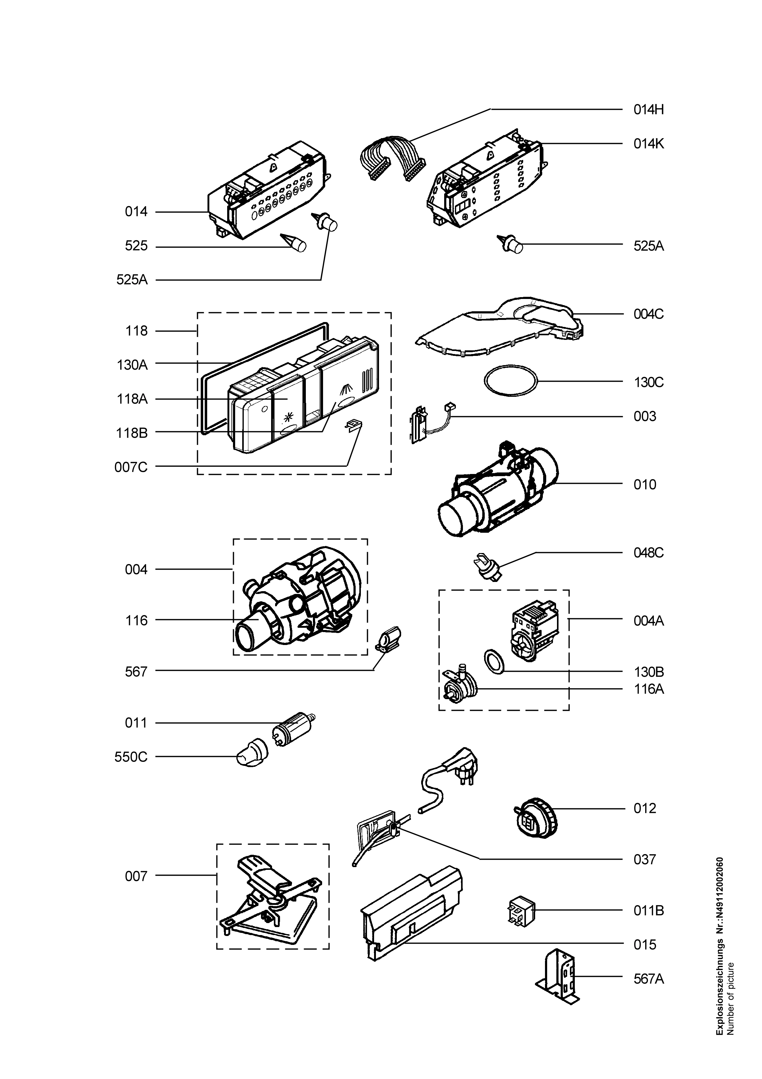 Explosionszeichnung AEG 91123475001 FAV88050I-M