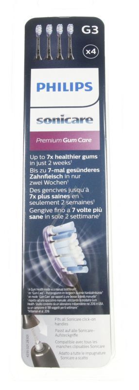 Philips Saeco HX905433 Zahnbürste - Premium gum care ersatzzahnbürsten schwarz, 4 stk.