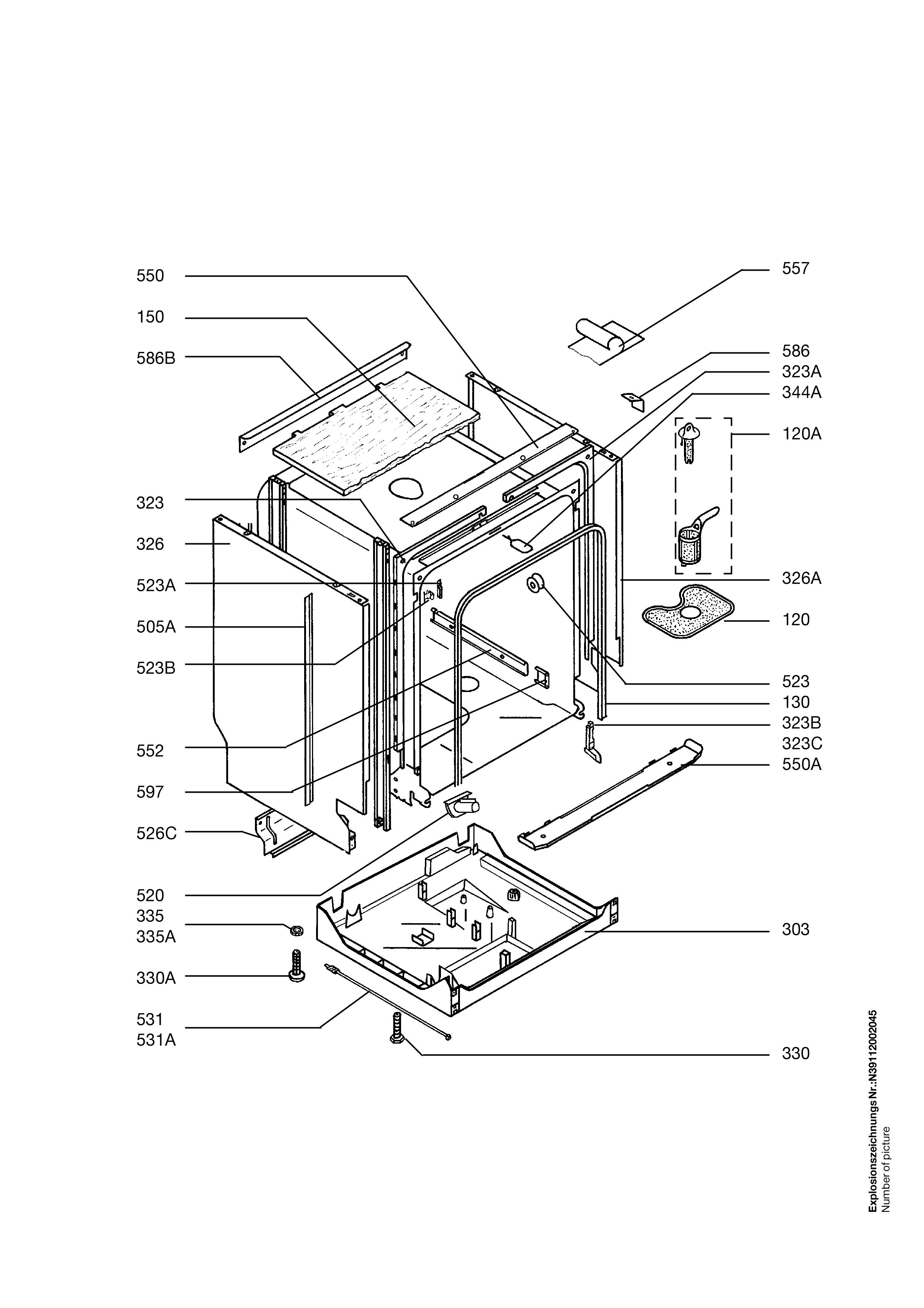 Explosionszeichnung AEG 91123477301 FAV44050I-W