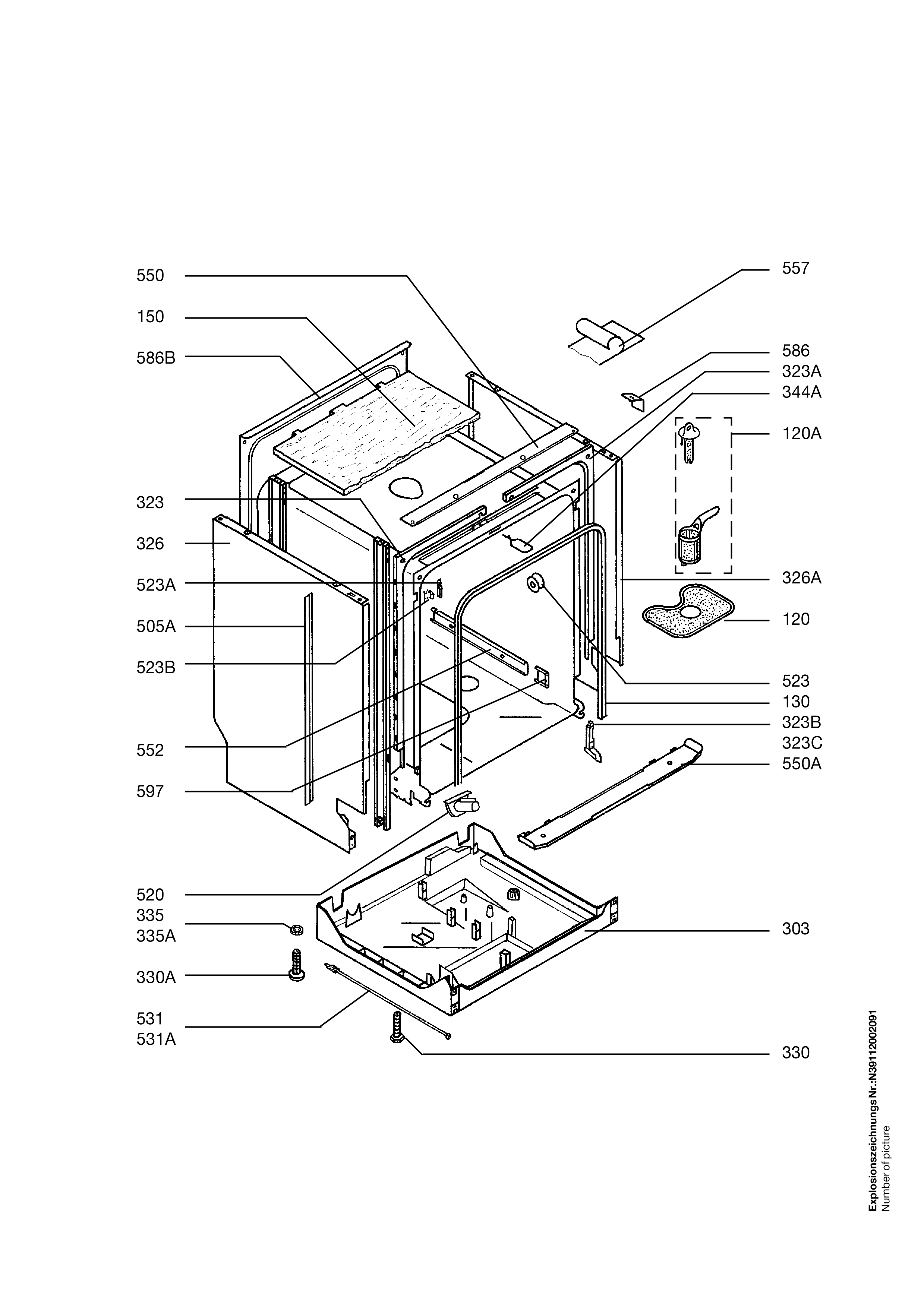 Explosionszeichnung AEG 91123512201 FAV88070IA