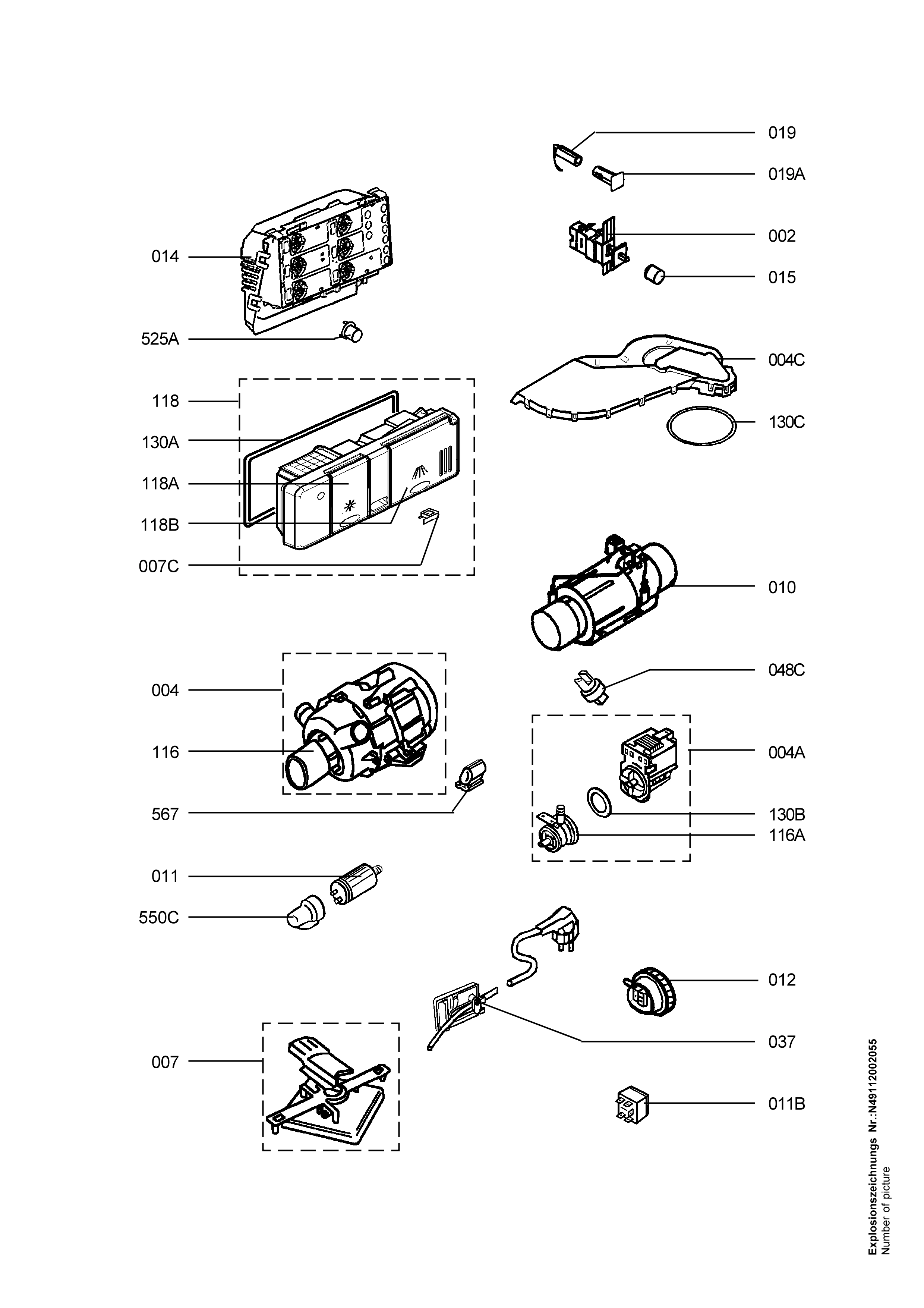 Explosionszeichnung AEG 91123257500 FAV40740W