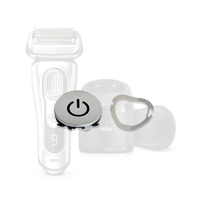 Braun Series 9 Einschaltknopf 80729804 für Rasierer Power Button inkl. Spring Ring Ersatzteil