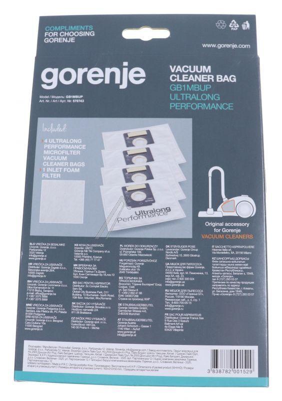 Gorenje 570743 Staubsaugerbeutel - Microfilter bags gb1mbup