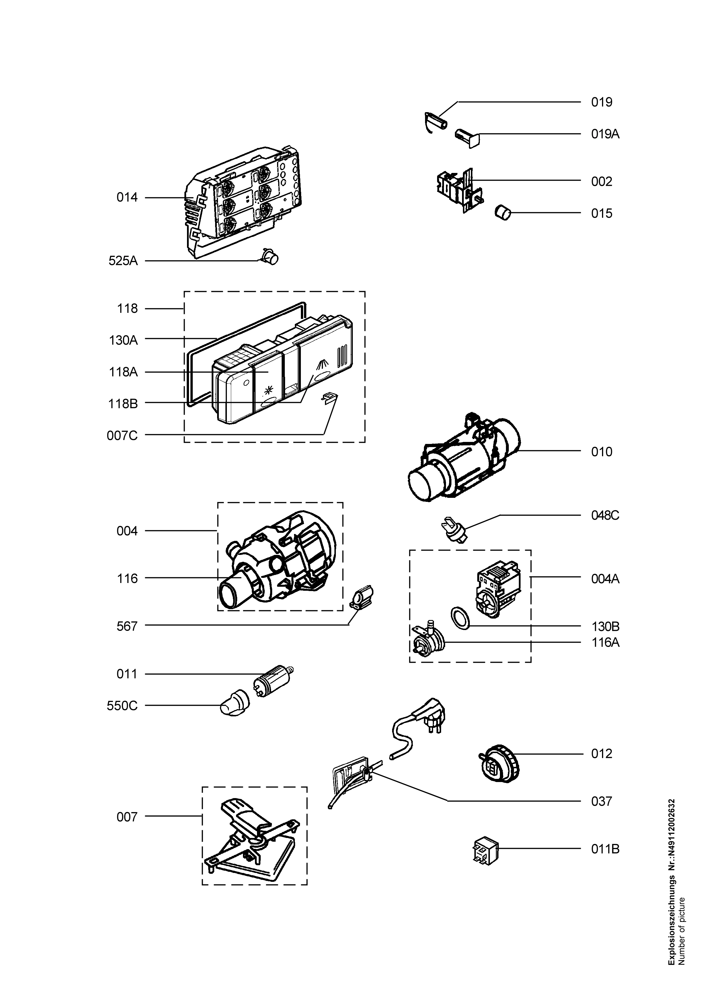 Explosionszeichnung AEG 91123480301 FAV44059I-W