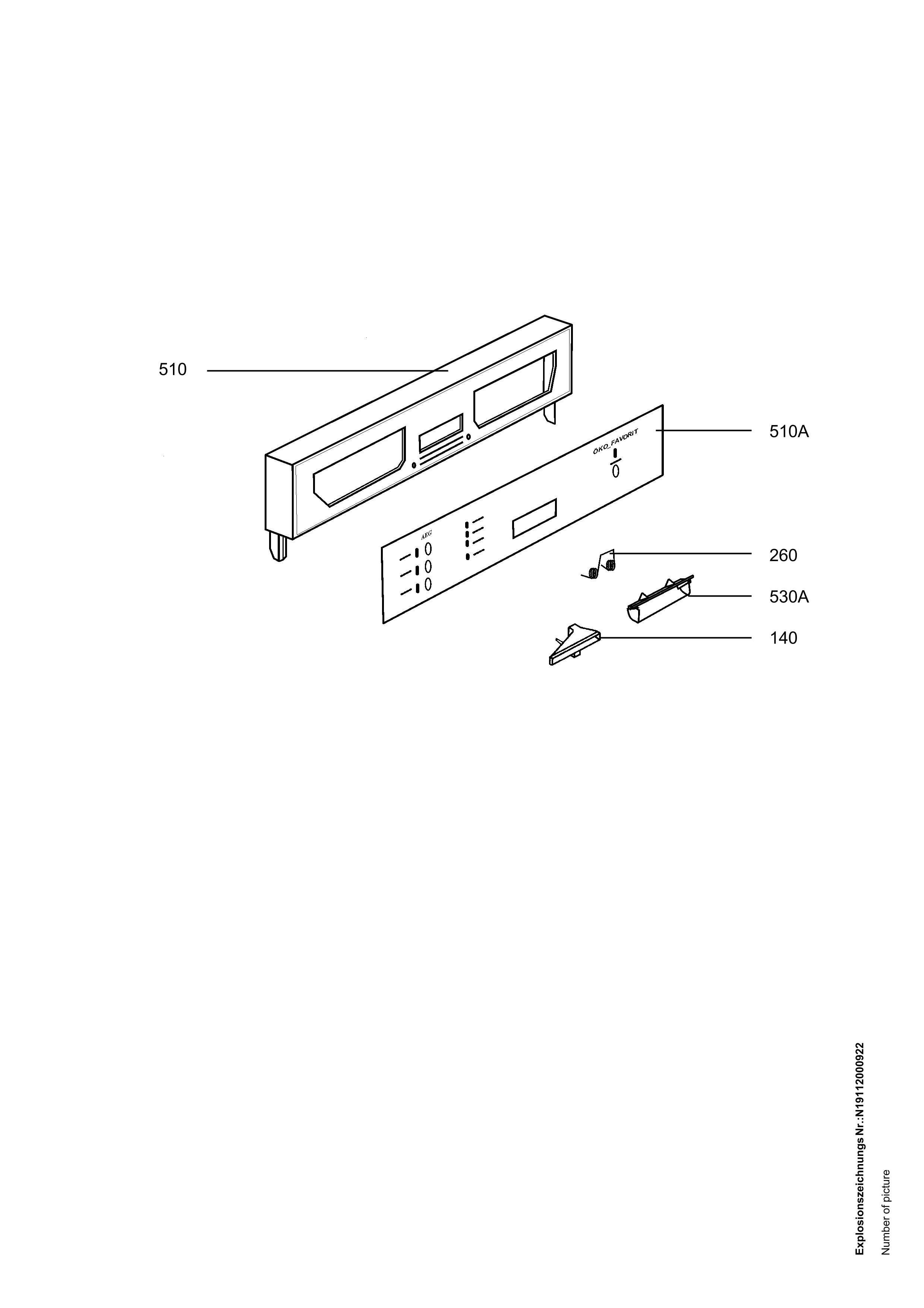 Explosionszeichnung AEG 91123462000 FAV40769IW