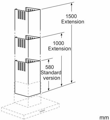 BSH Bosch Siemens 00704540 - Dhz1223 kaminverlängerung