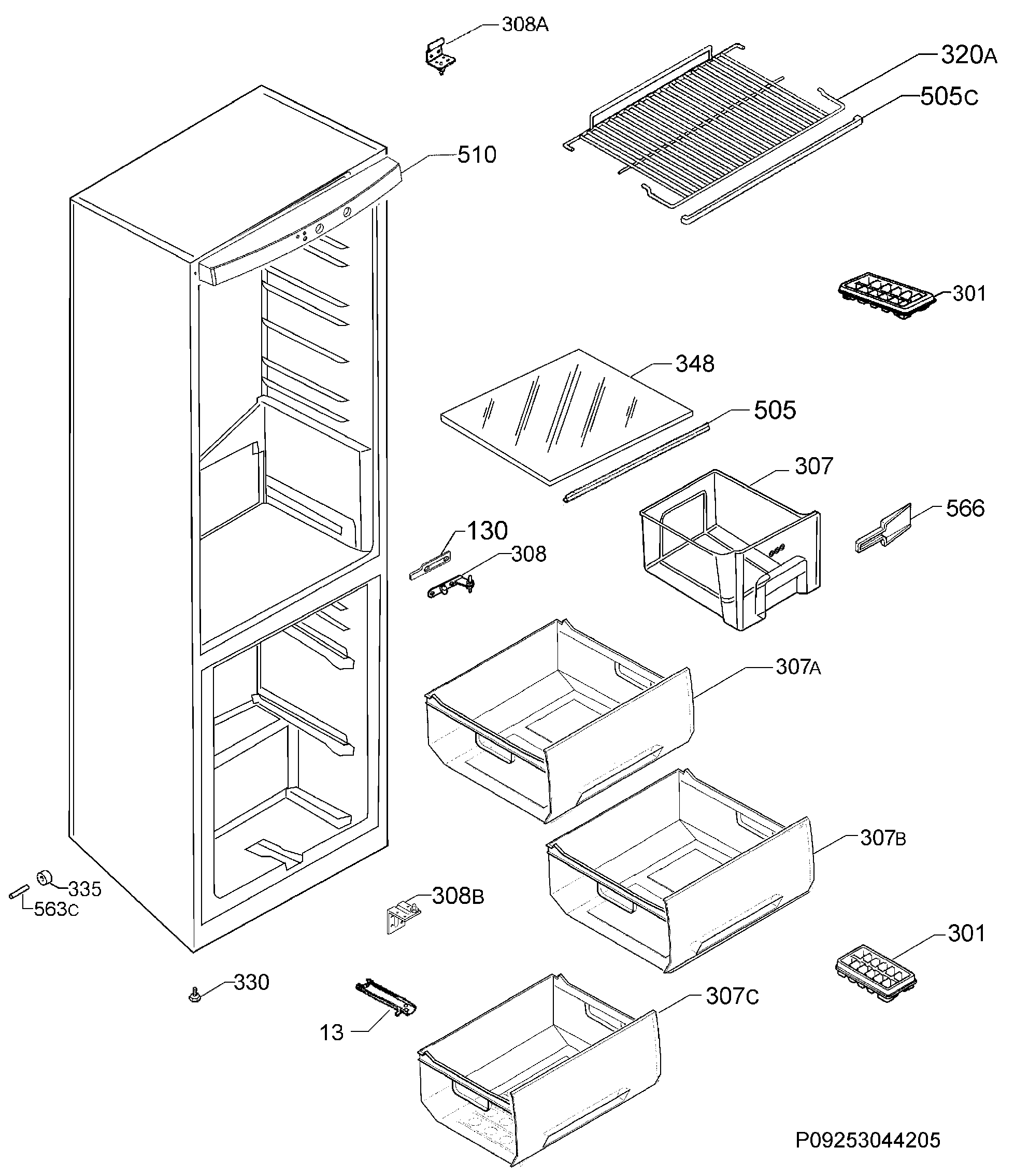 Explosionszeichnung Ikea 92503159803 LFCF223/92