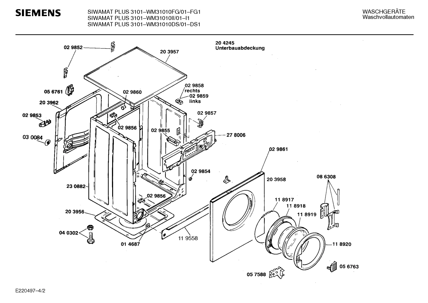 WM31010DS/01 SIWAMAT PLUS 3101