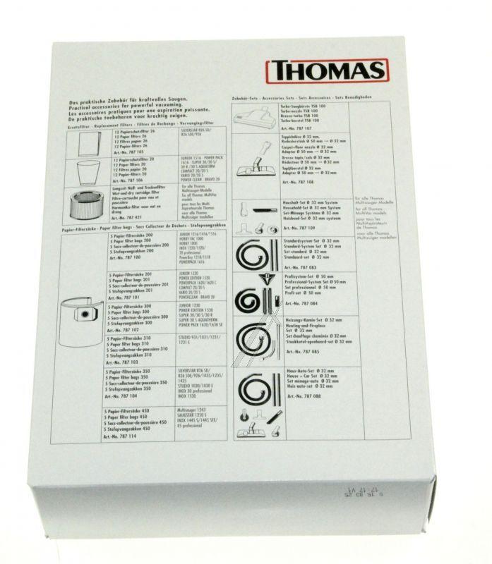 Staubsaugerbeutel 787101 Thomas für Staubsauger Kesselsauger Papierfilter 5 Stk Ersatzteil