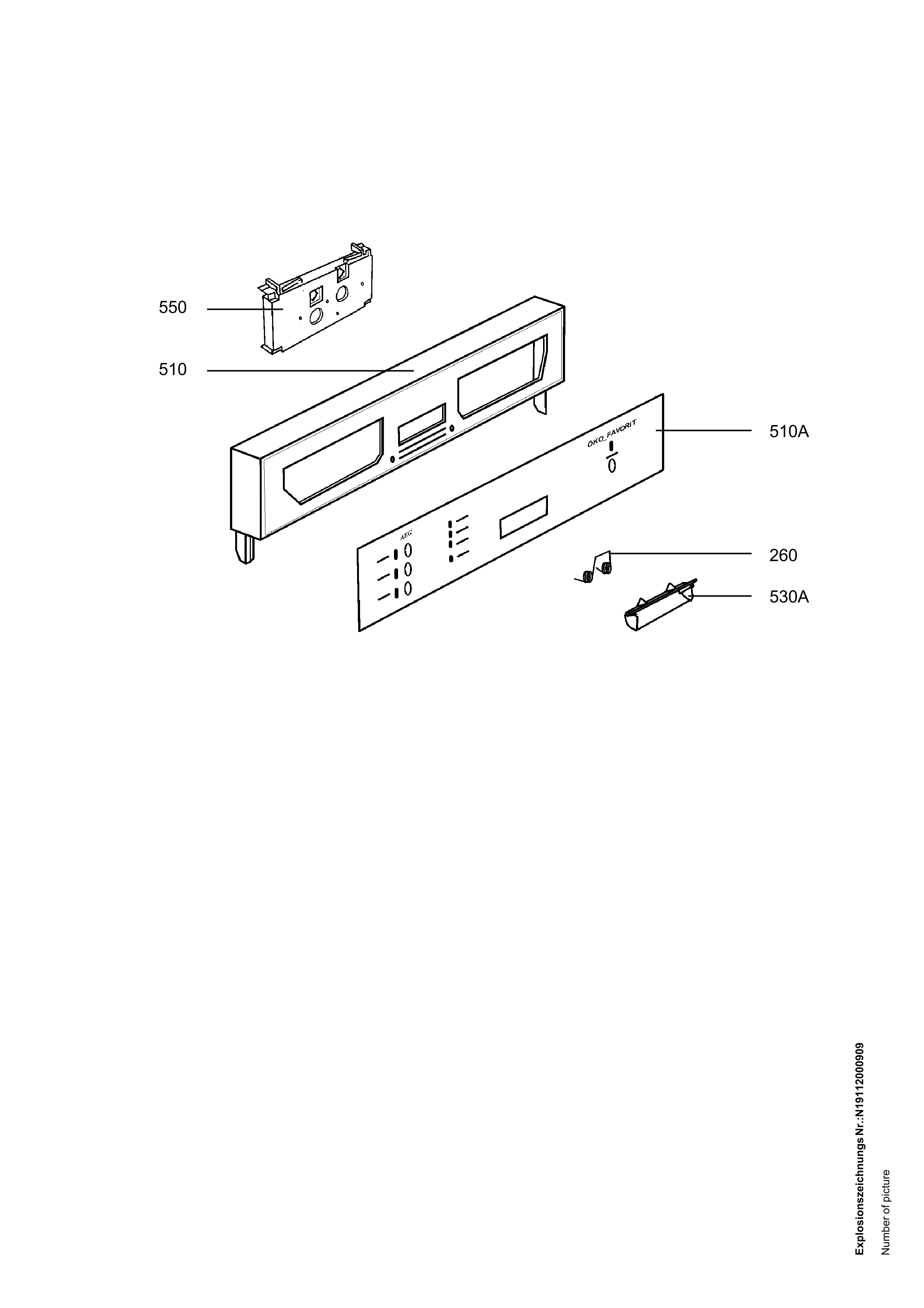 Explosionszeichnung AEG 91123478200 FAV43050IAL