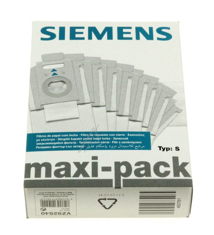 BSH Bosch Siemens 00460761 Staubsaugerbeutel - Typ s maxi-pack staubsaugerbeutel, 8 stück