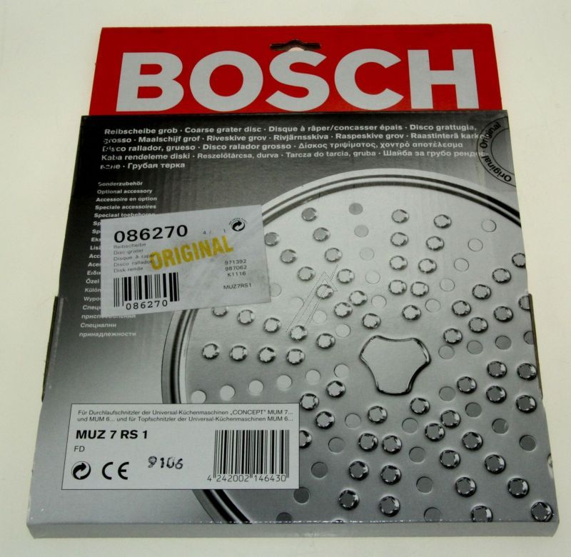 BSH Bosch Siemens 00086270 Reibscheibe - Muz7rs1 reibscheibe grob muz7rs1/muz6rs1