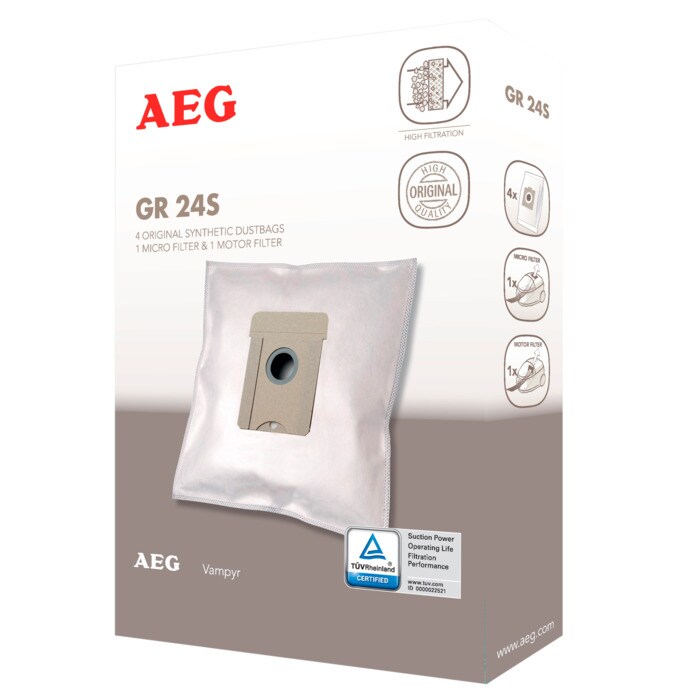 AEG Electrolux 9002565415 Staubsaugerbeutel - Gr24s 4 staubbeutel microflies + 1 microfilter + 1motorfilter