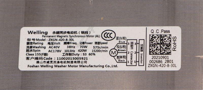 Midea 11002015005921 Waschmaschinenmotor - Zxgn-420-8-30l brushless dc motor