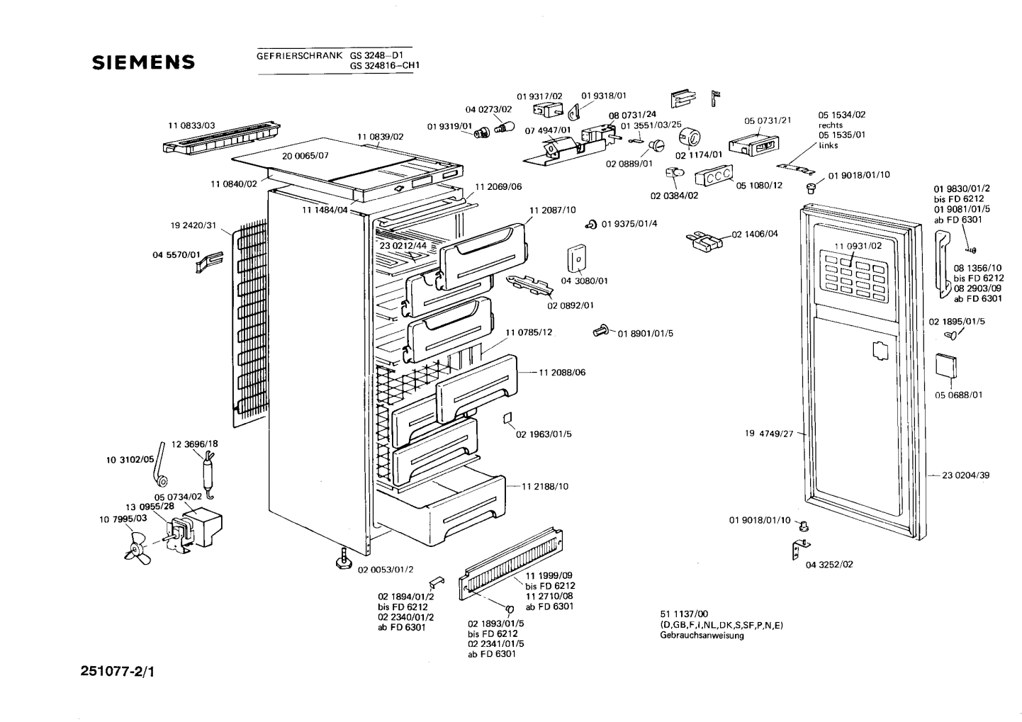 Explosionszeichnung Siemens GS324816(00)