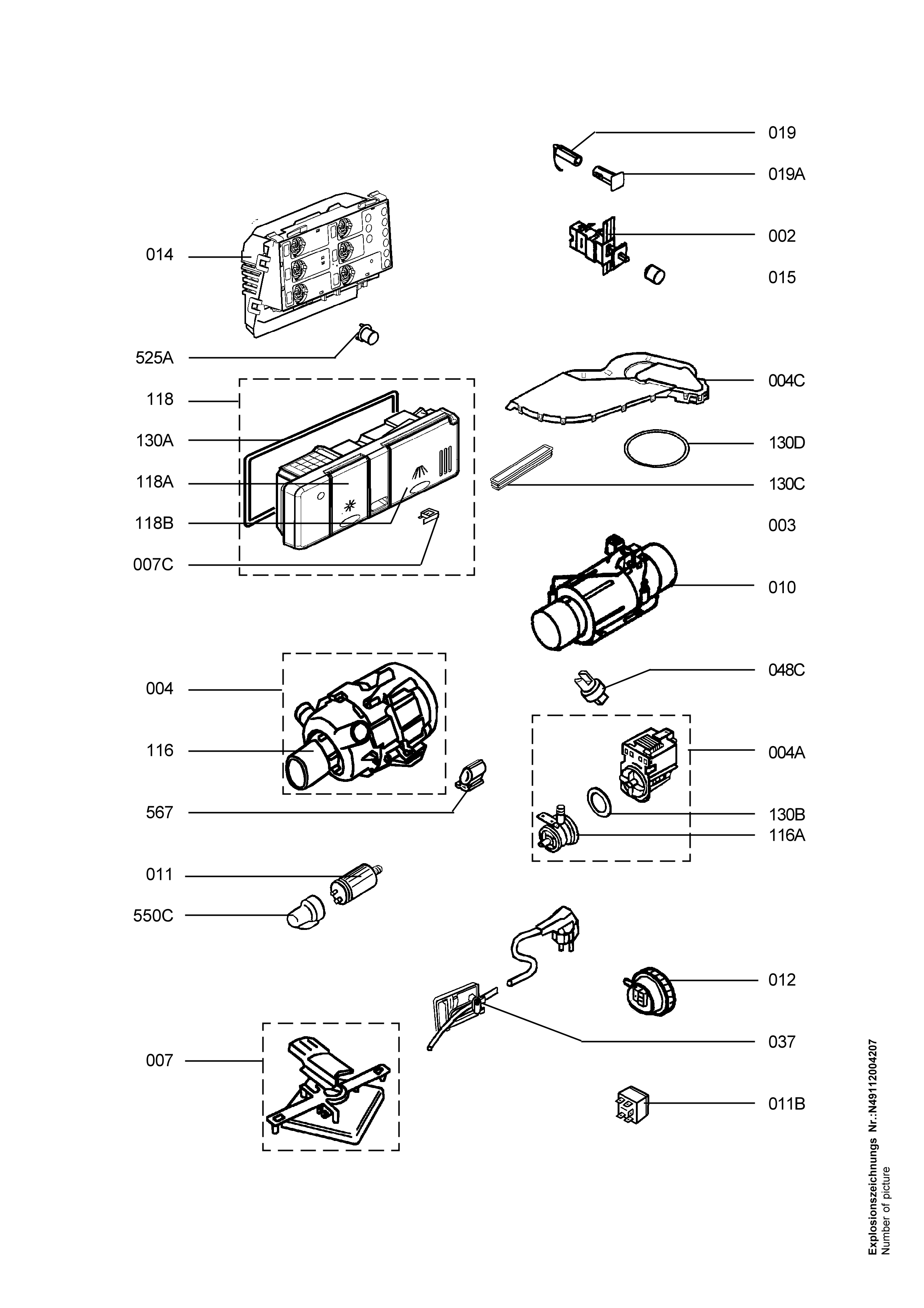 Explosionszeichnung AEG 91123519501 FAV44062IW