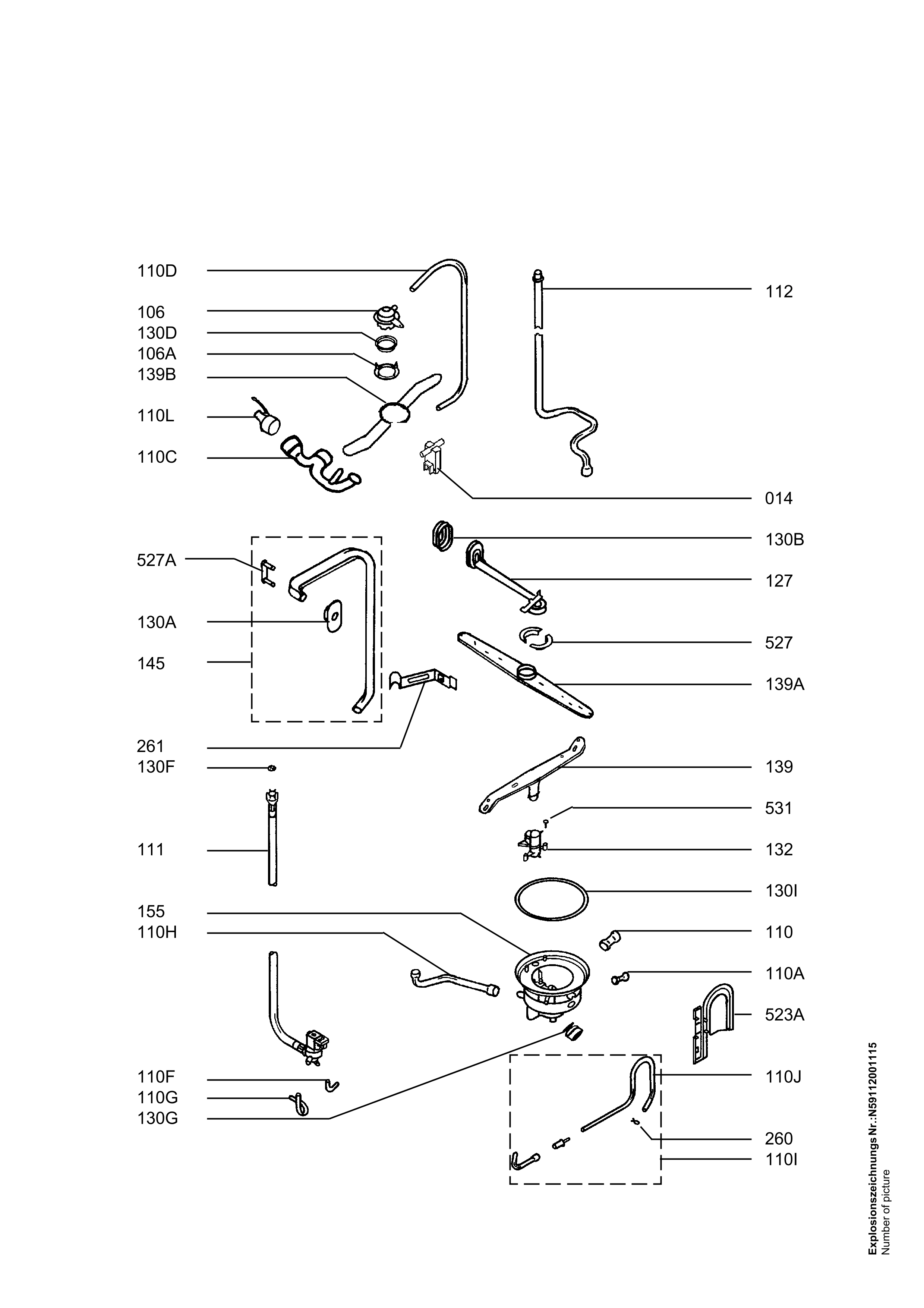 Explosionszeichnung AEG 91123613800 FAV86050U-M