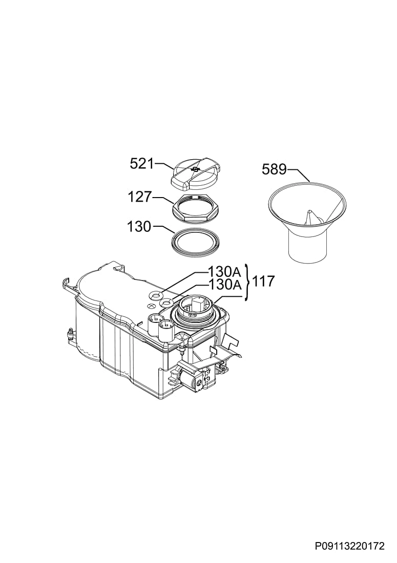 Explosionszeichnung AEG 91143842700 EEZ89300W