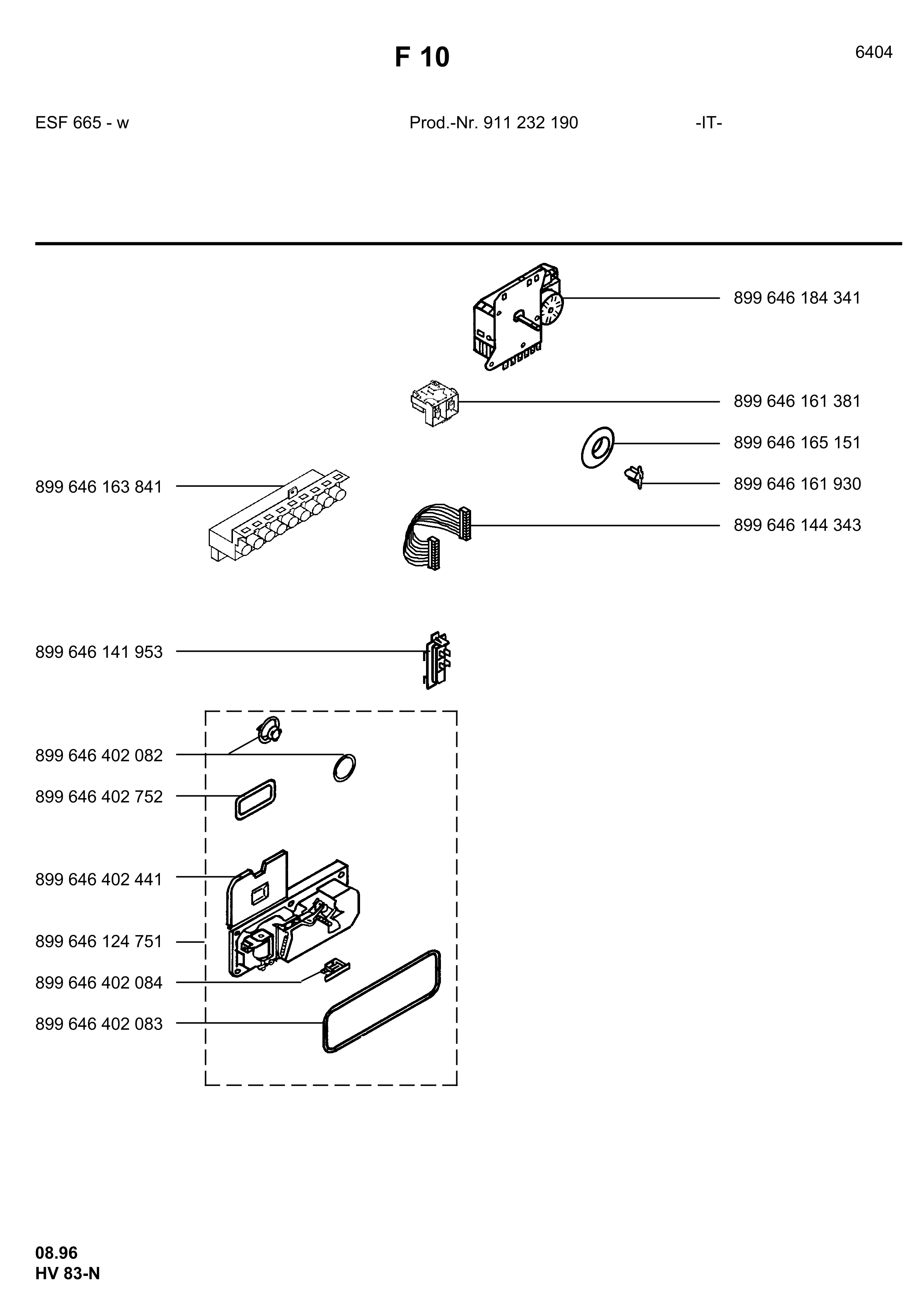 Explosionszeichnung AEG 91123219000 ESF665WEISS