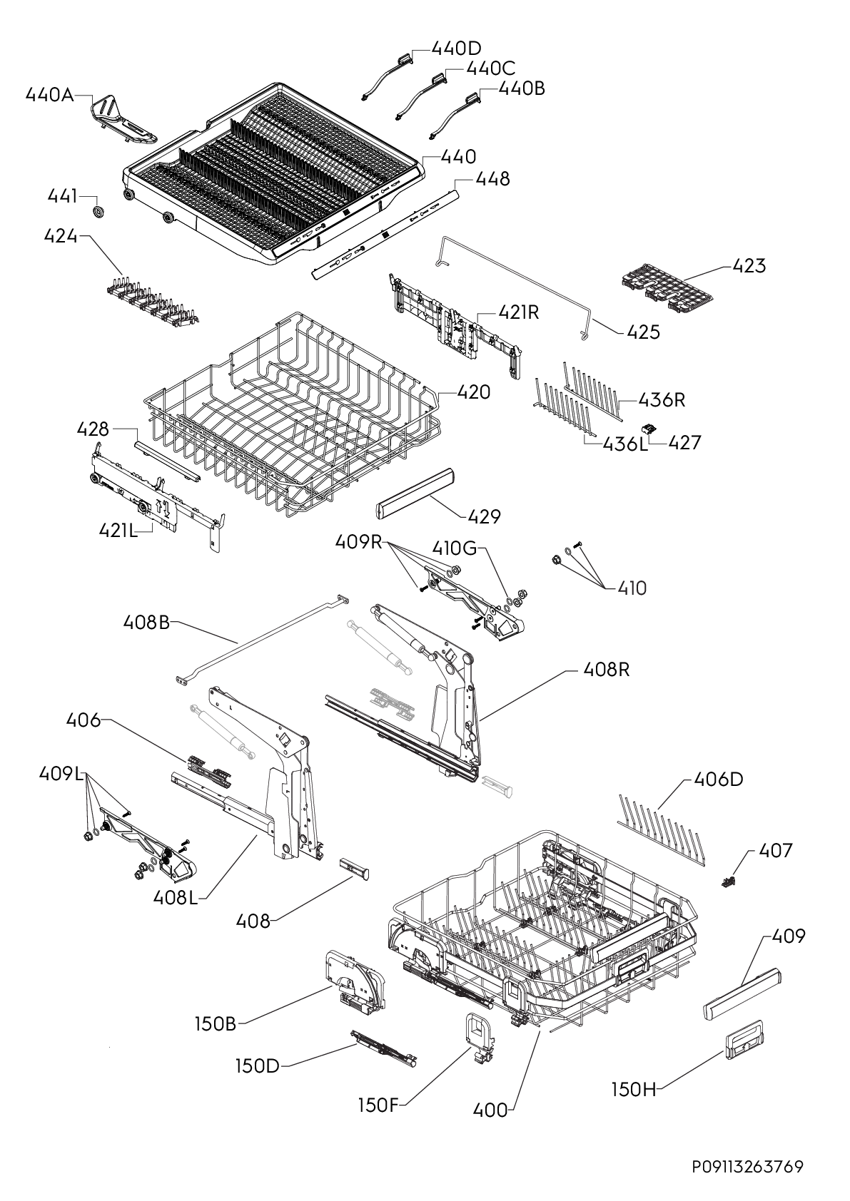 Explosionszeichnung AEG 91143475800 EEC767310L