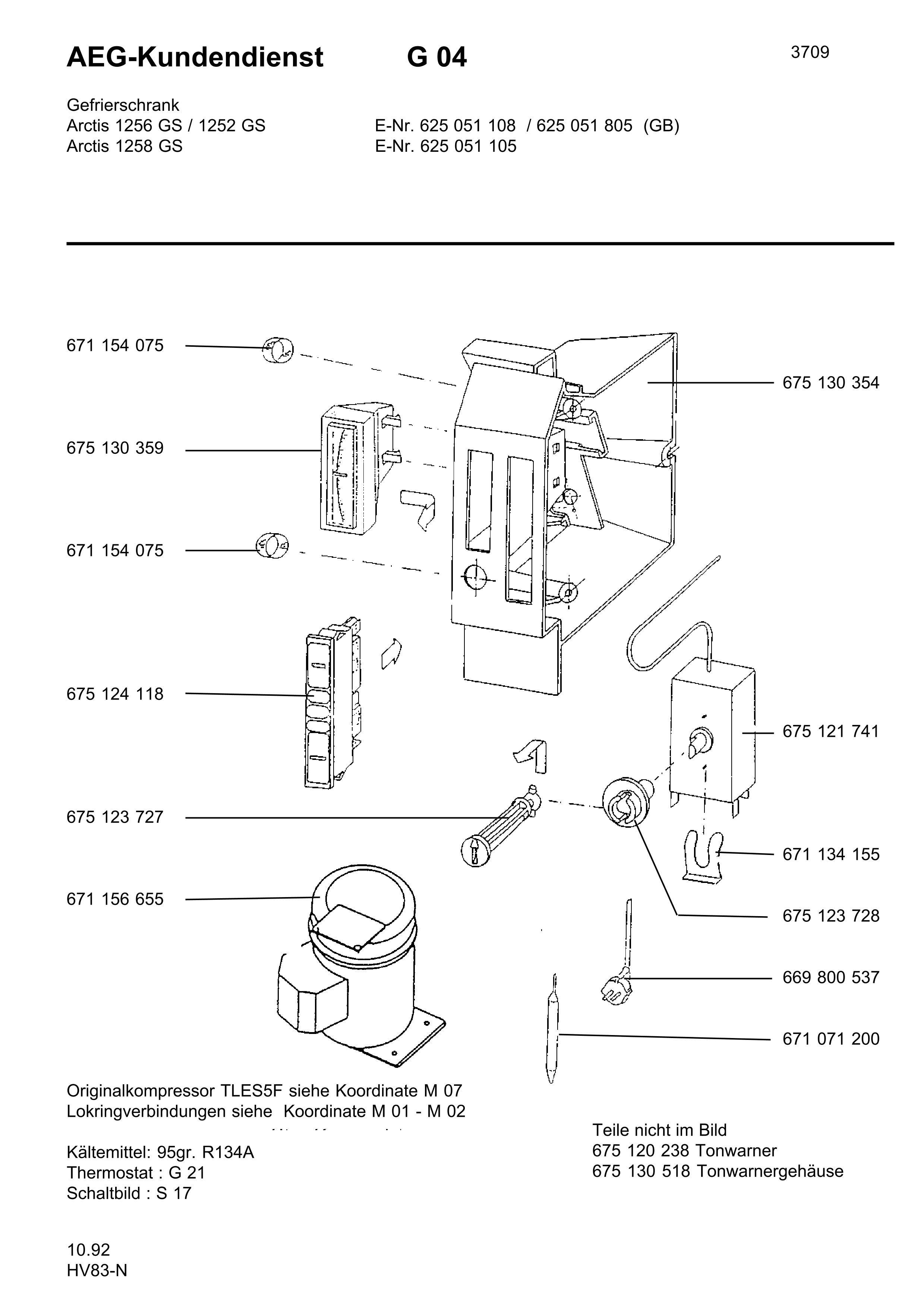 Explosionszeichnung AEG 62505187000 ARC1502 GS GB