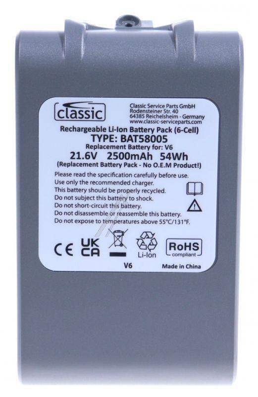 Classic BAT58005 Staubsaugerakku - 21,6v-2500mah akku alternativ für dyson v6