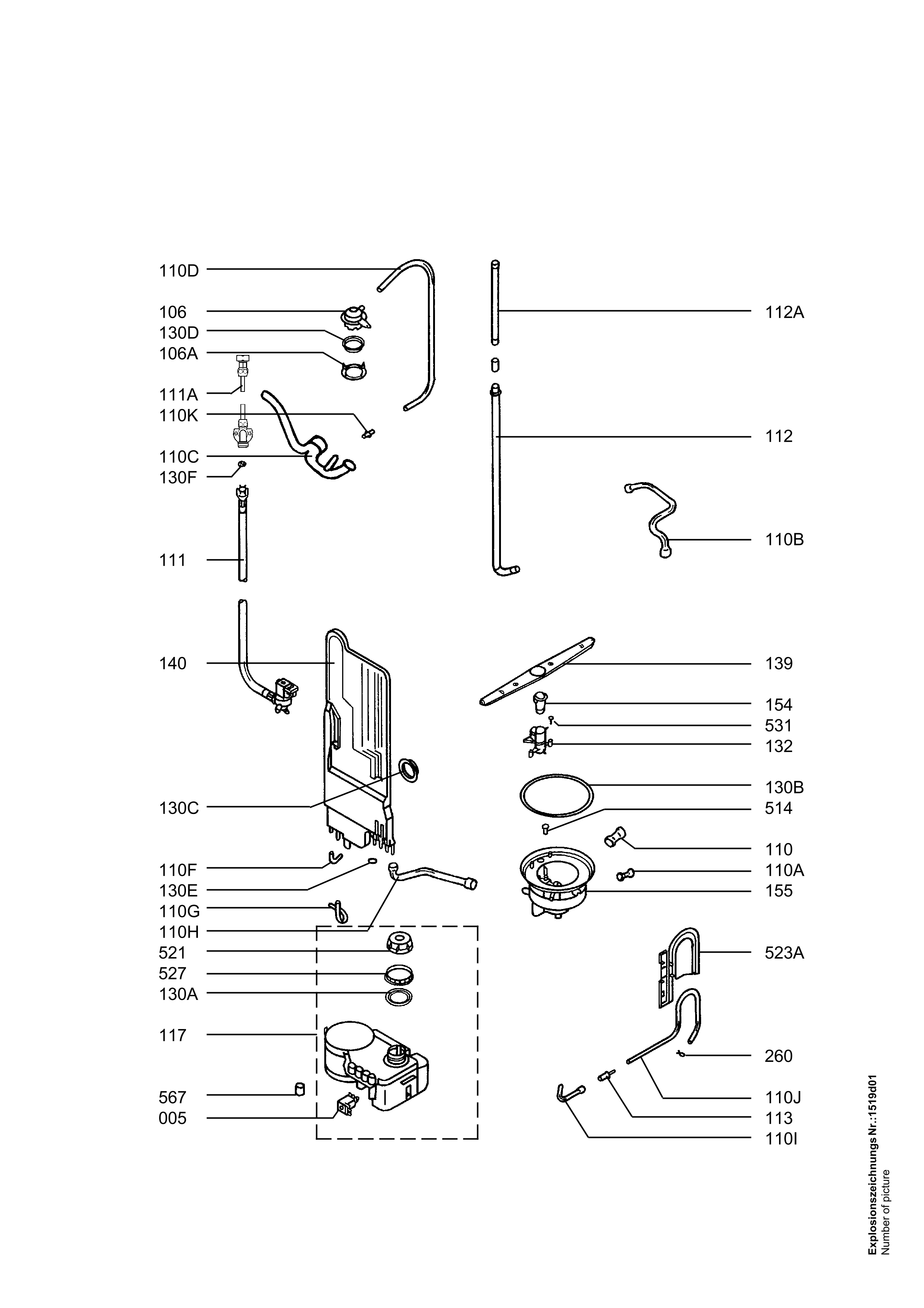 Explosionszeichnung AEG 91123222501 FAV4055 W
